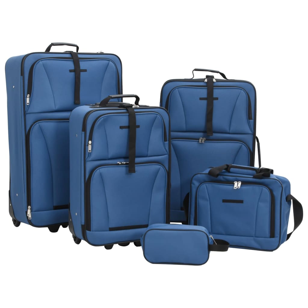 vidaXL Set Maletas de Viaje 5 Piezas Diversos Tamanos Juego de Equipaje Color Azul,  Negro,  Rojo y mas