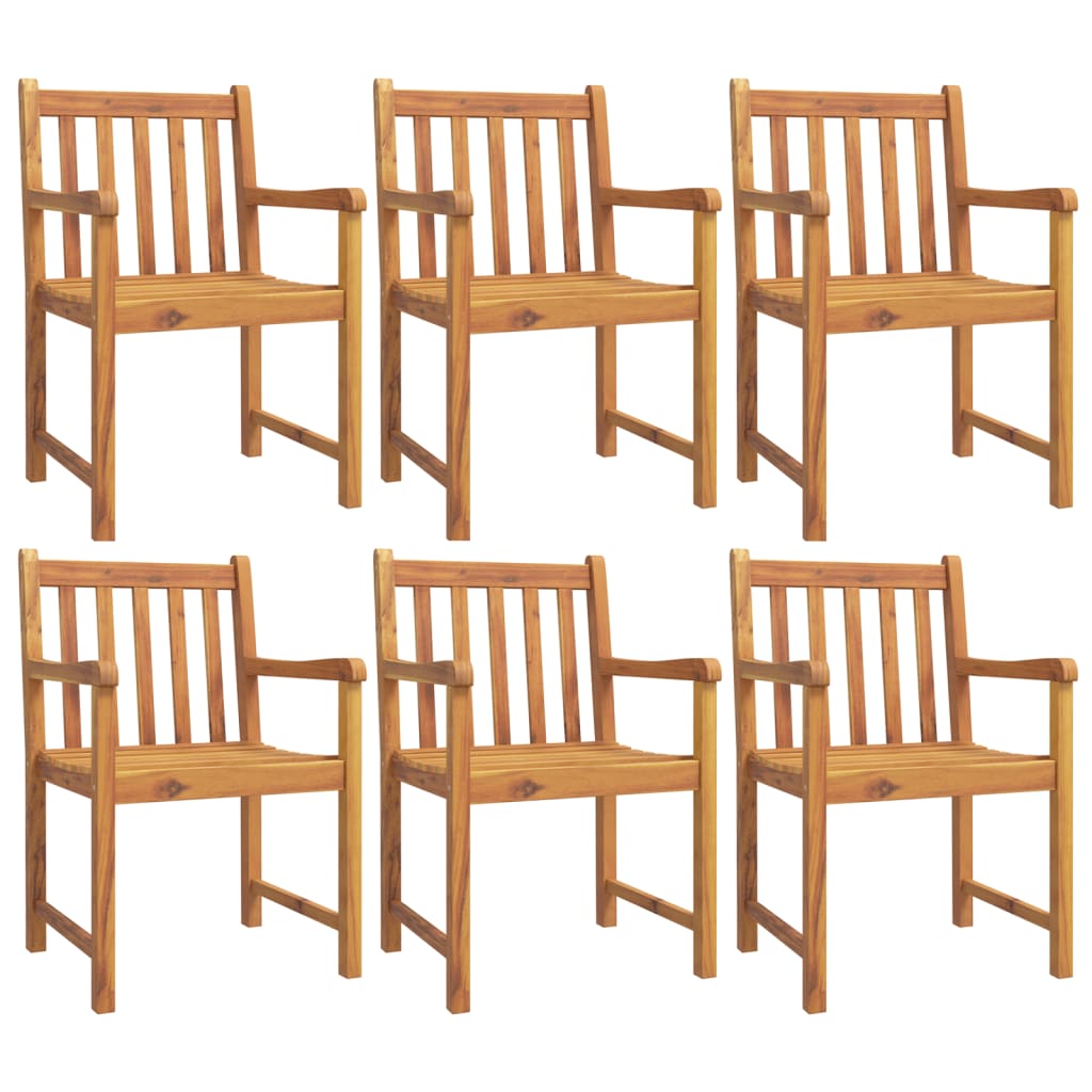 vidaXL Sillas de jardín madera maciza de acacia 56x55,5x90 cm Set de 2/4/6/8