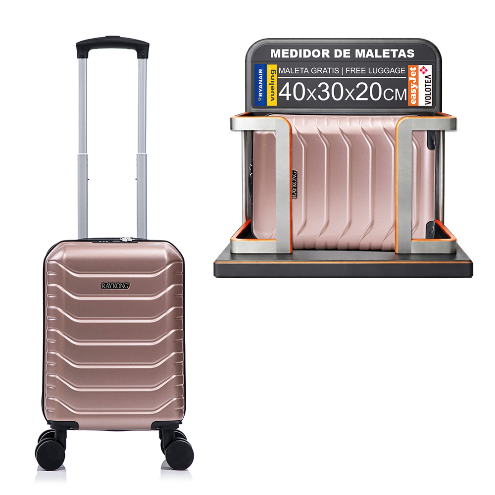 Maleta de Cabina ABS 40x30x20(24L)| Equipaje de mano con Ruedas Desmontables para Ryanair | Vueling | EasyJet | Wizz Air | Volotea - Negro/AzulMarino/RosaDorada/Morada/Menta/Amarillo/Verde/Rosa