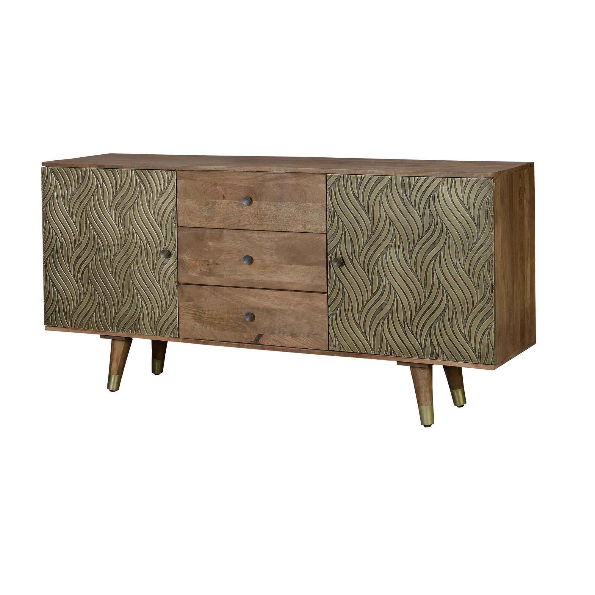 Aparador en madera de mango y bronce