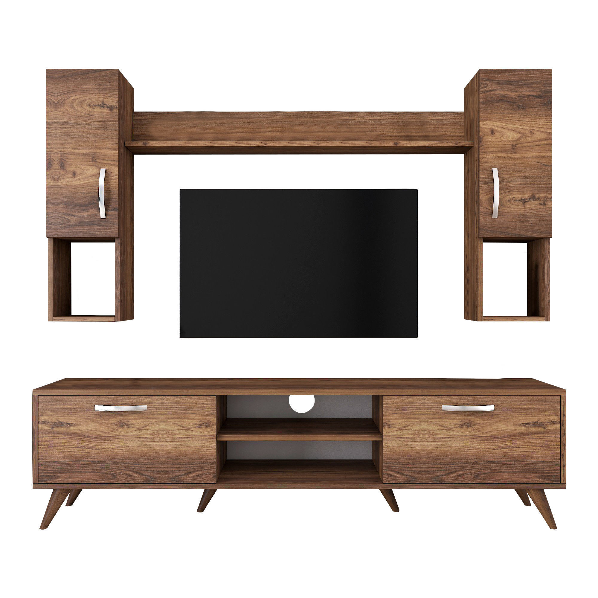 Habitat y Jardin - Soporte de TV de madera "Mezalun" - 180 x 35 x 48 cm - Marrón