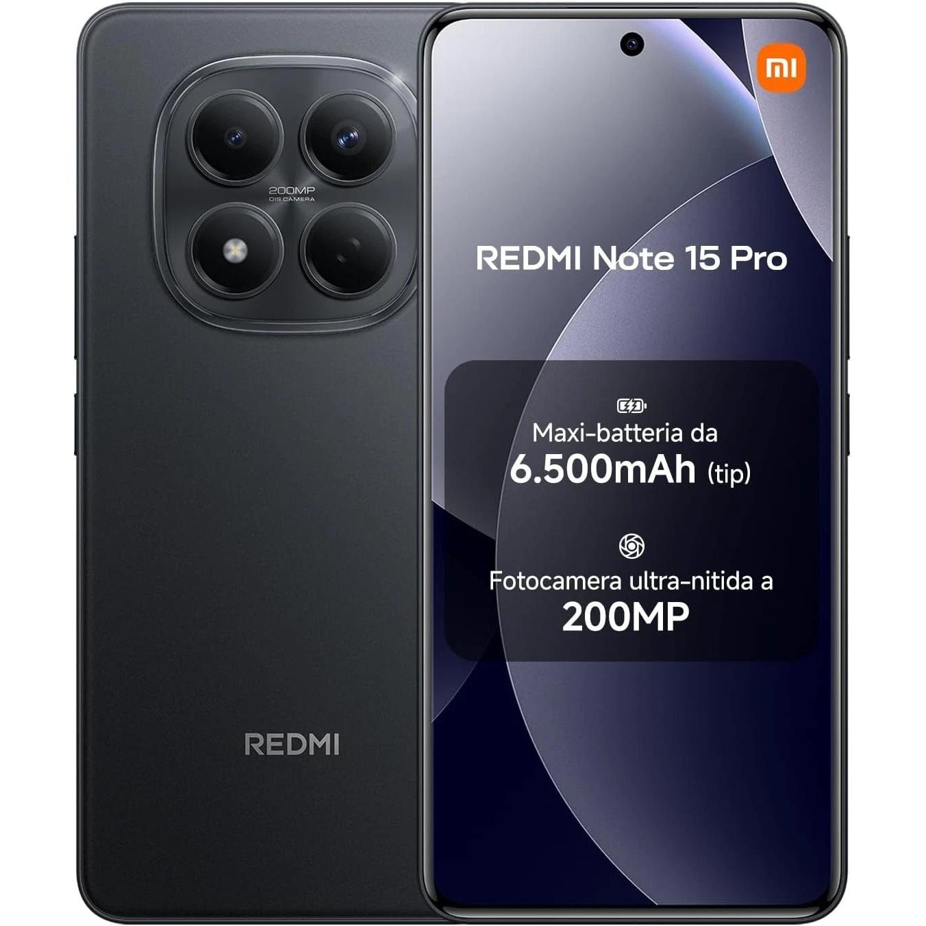 Móvil Xiaomi Redmi Note 15 Pro 4G Libre 8GB+256GB / 12GB+512GB, MediaTek Helio G200 Ultra, Cámara principal 200 MP, batería 6500mAh, 6.77" pantalla AMOLED EU(Cargador incluido)