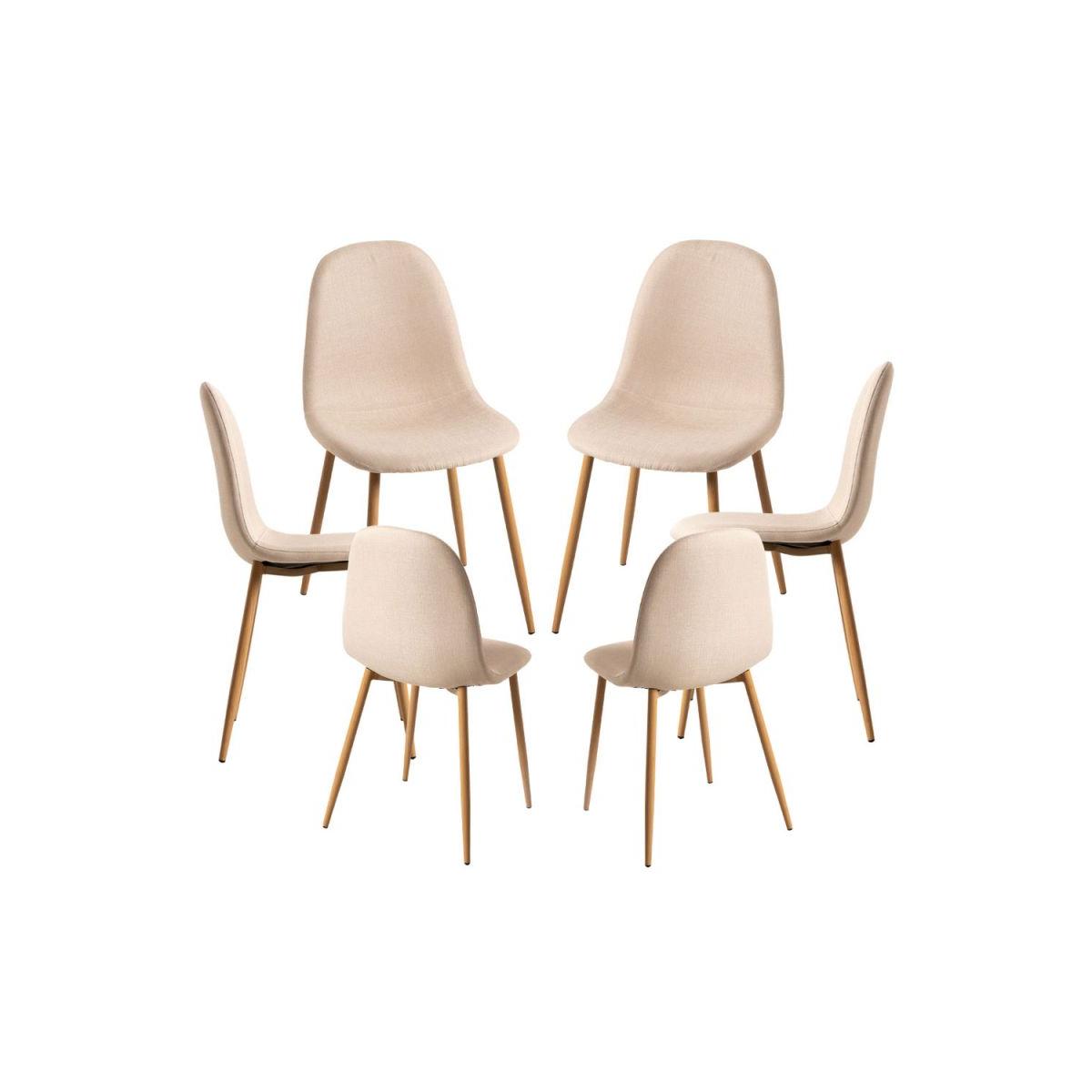 Regalos Miguel - Packs Sillas Comedor - Pack 6 Sillas Teok Tela - Beige