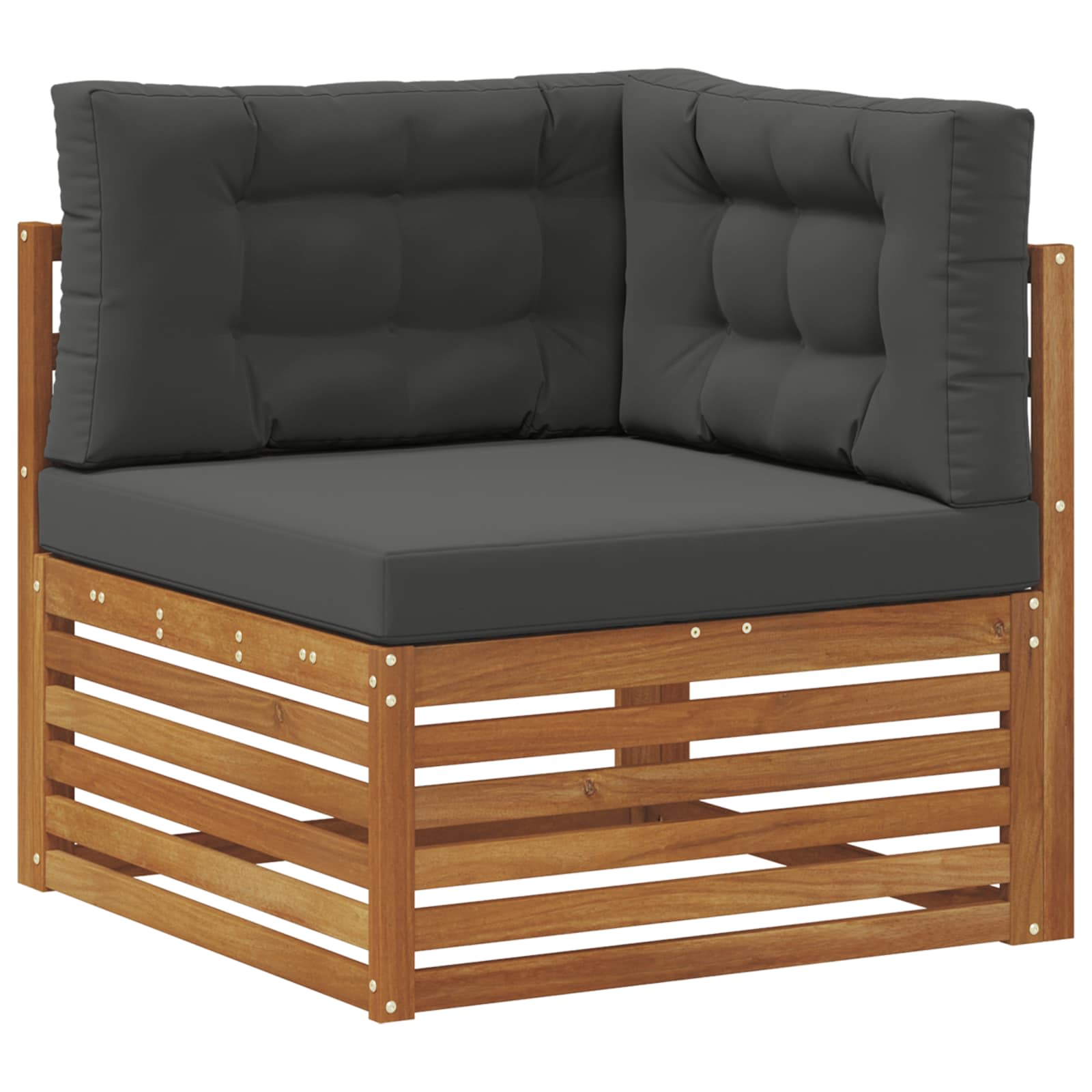 vidaXL Sofá esquinero de exterior Madera de Acacia Sólida Natural