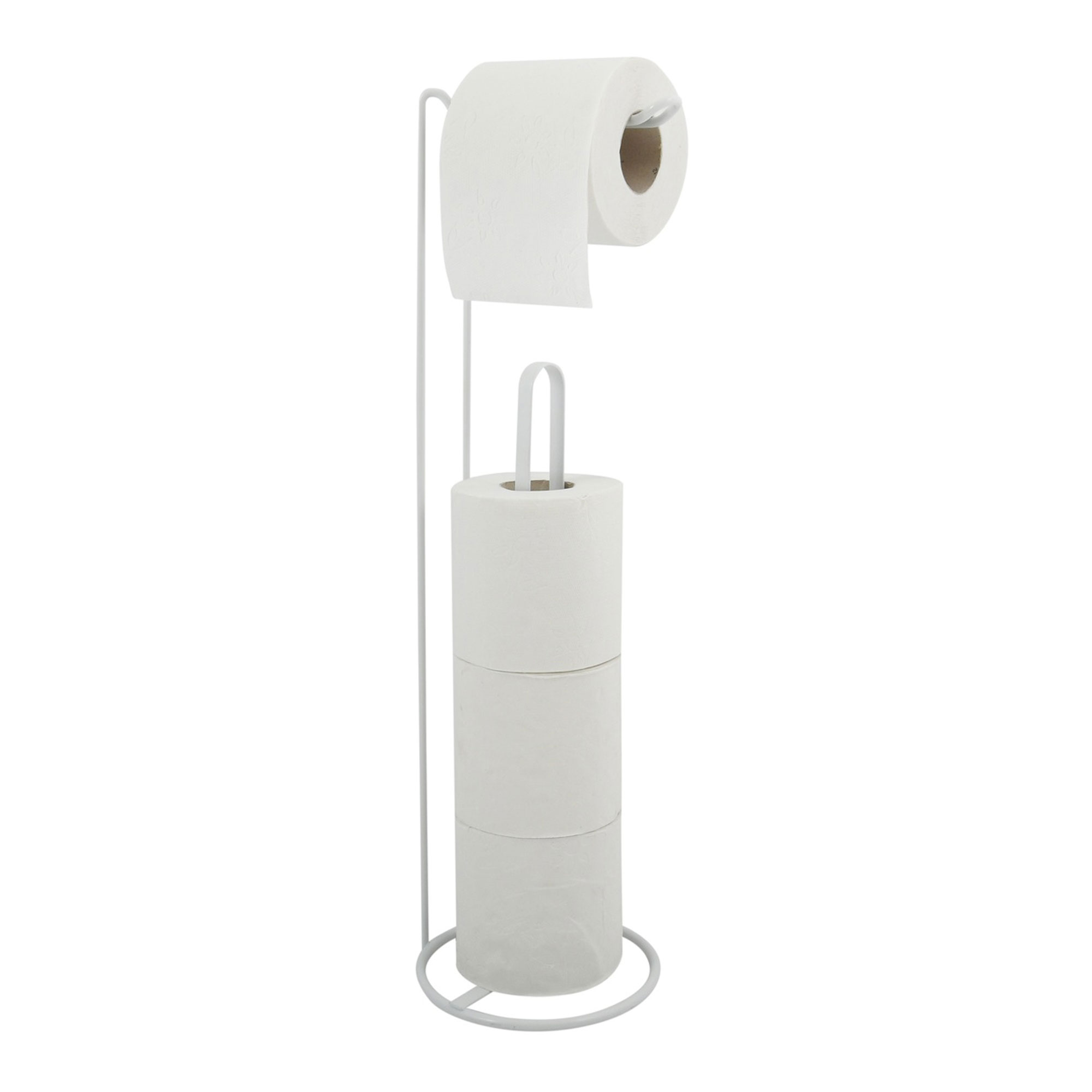 MSV Portarrollo 4 Rollos Blanco Mate AMY para Baño - Soporte para Papel Higiénico Elegante Diseño Moderno