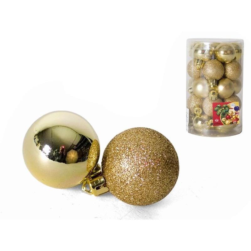 Gerimport Bote 25 Bolas Navidad Oro 3 Cm - Decoración Navideña