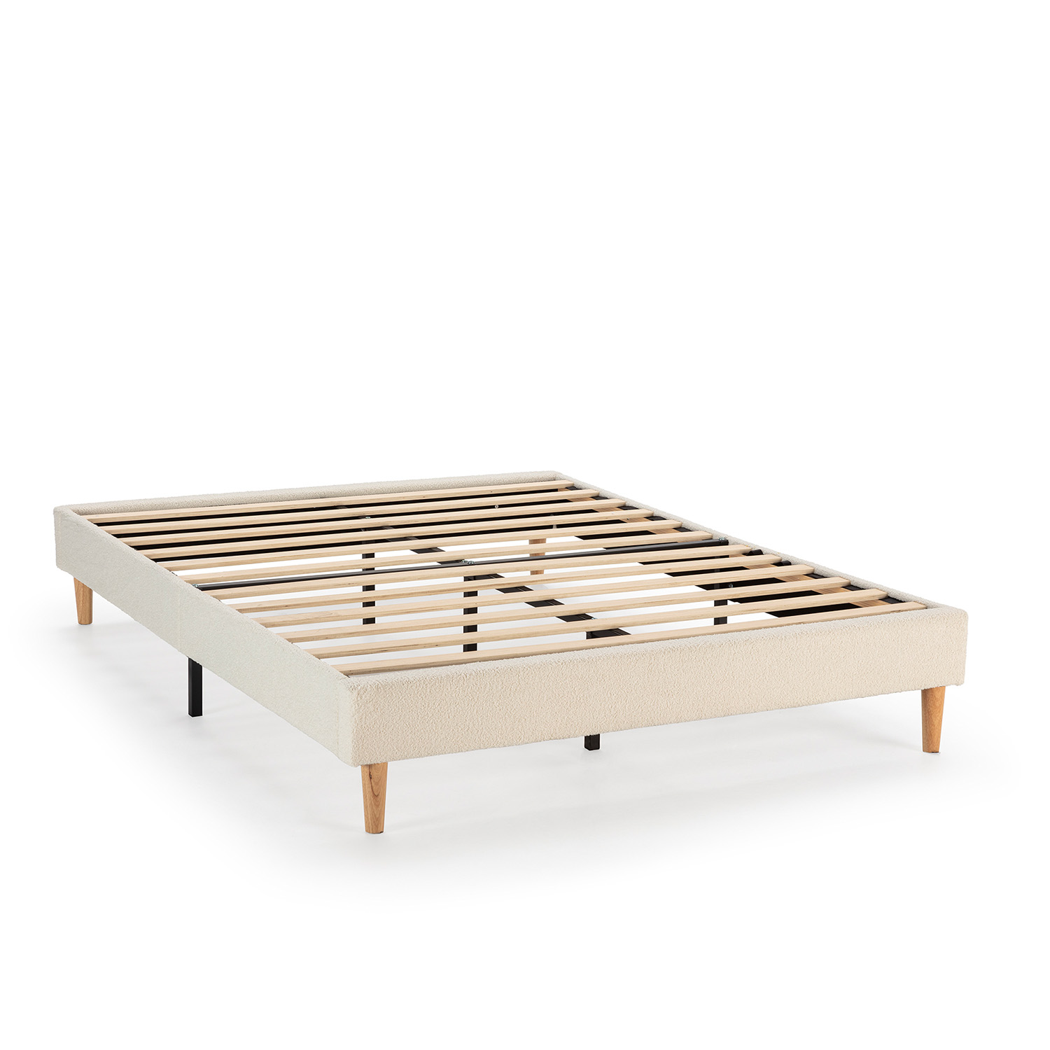 VS Venta-Stock Base tapizada Niebla 90x190 cm tela borreguito Beige