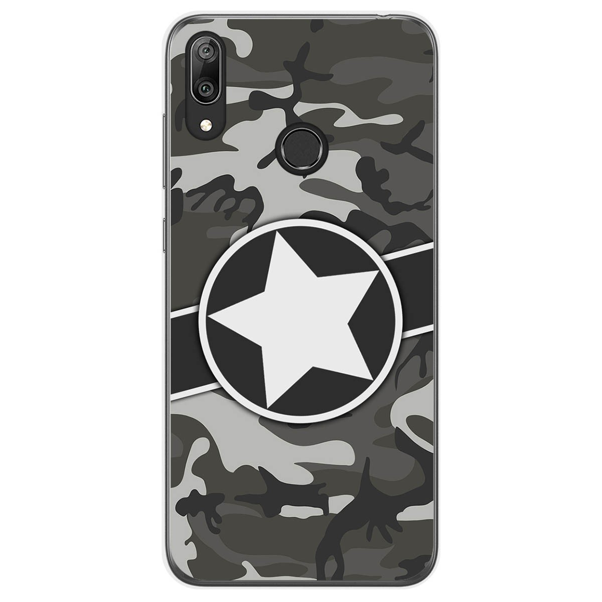 Tumundosmartphone Funda Gel Tpu para Huawei Y7 2019 diseño Camuflaje 02 Dibujos