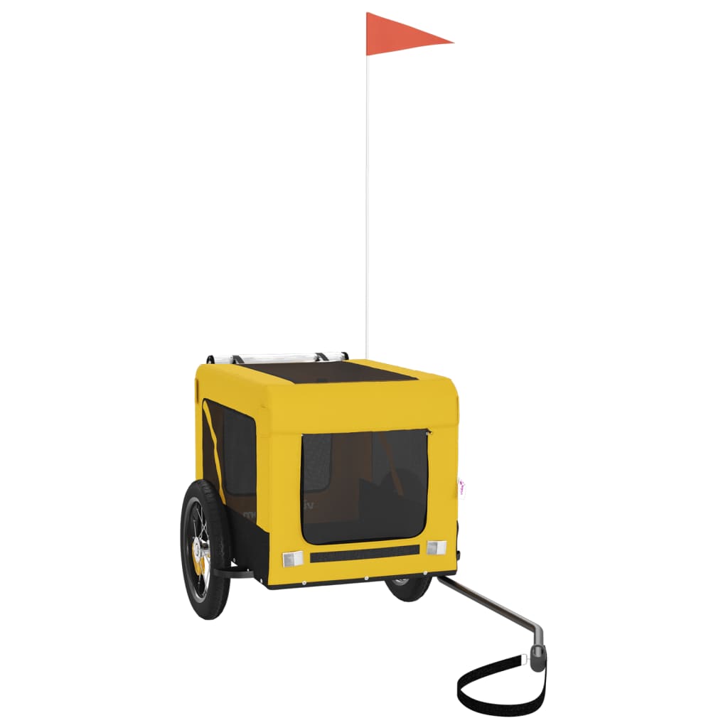 vidaXL Remolque de Bicicleta Mascotas Carrito Hierro Tela Oxford Color Amarillo, Azul, Gris y mas