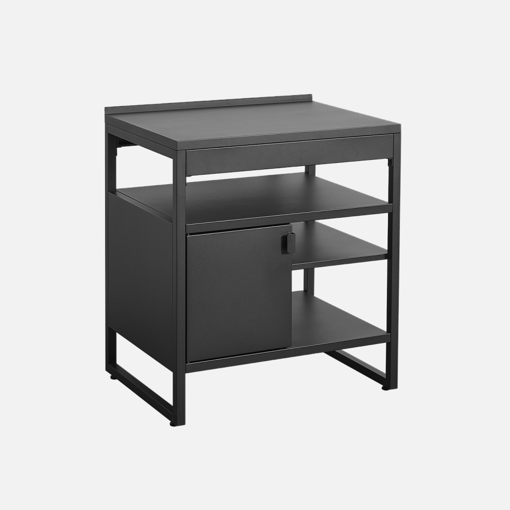 sweeek - Módulo cocina exterior de acero 1 puerta 3 estantes, 80cm , Kea , 80x60x90