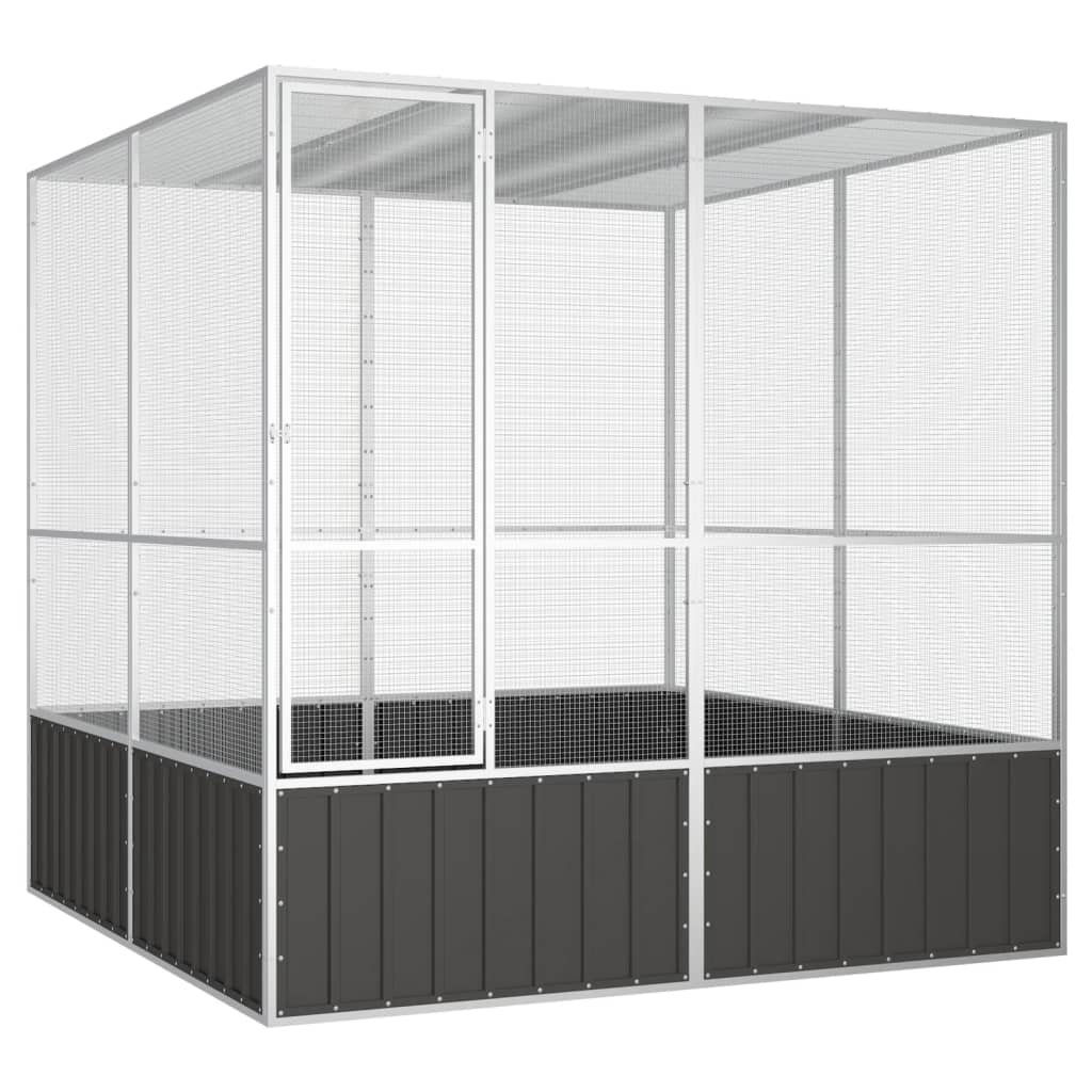 vidaXL Jaula de Pájaros Acero Galvanizado Aves Pajareras Casita Color Gris,  Antracita, y mas