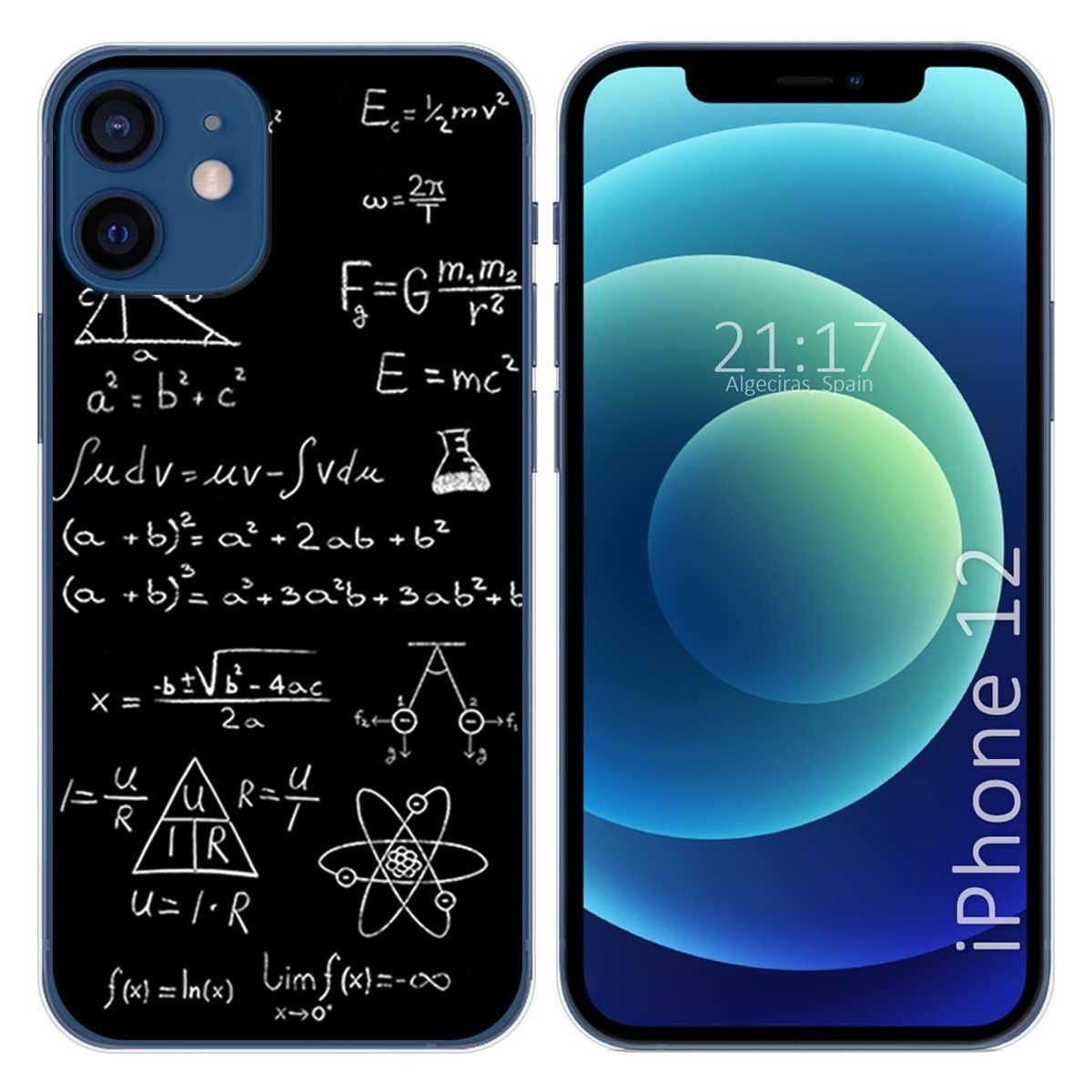Tumundosmartphone Funda Gel Tpu para Iphone 12 / 12 Pro (6.1) diseño Formulas Dibujos