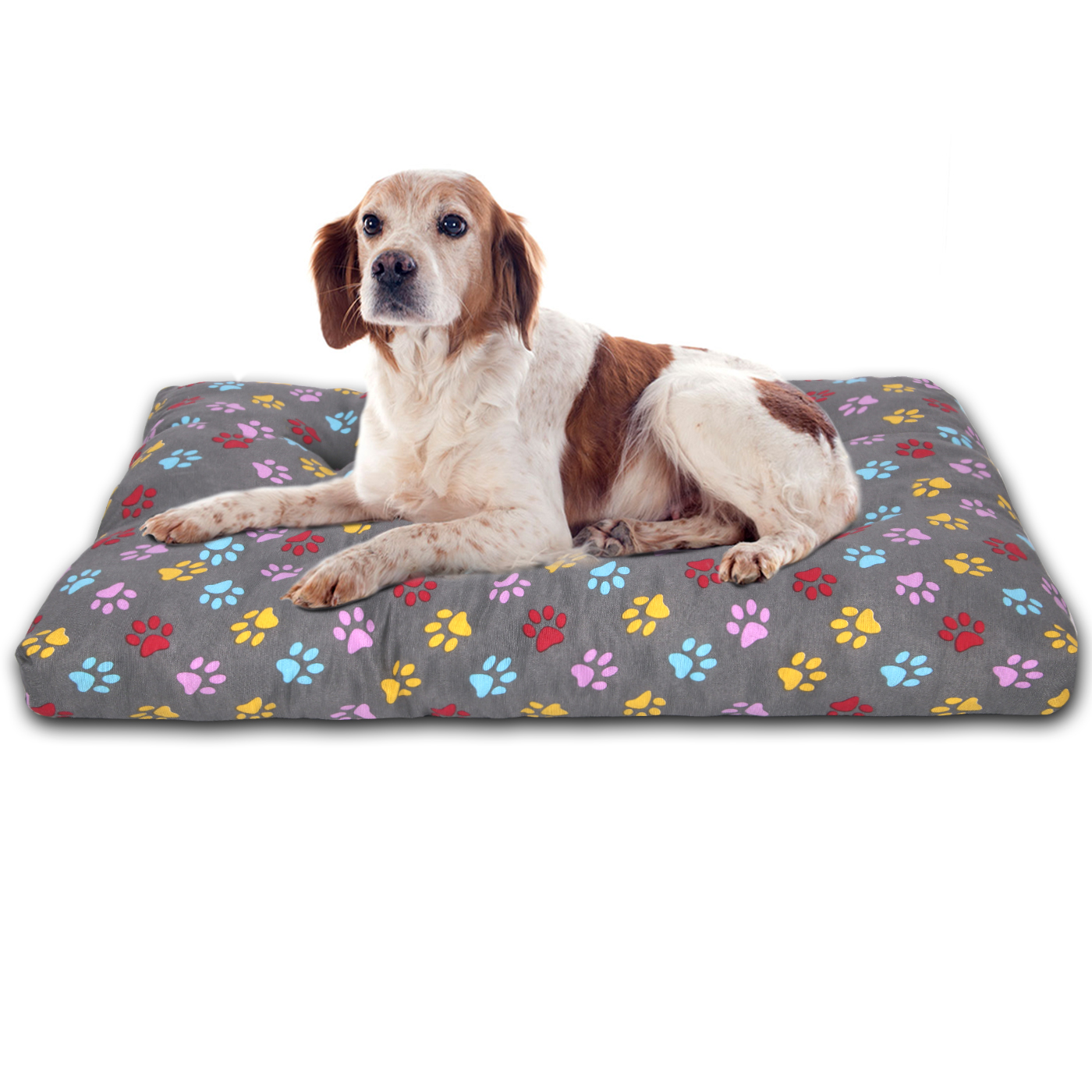 Cama de Mascota, Colchón para Perro, Relleno de Espuma para Interior y Exterior. Colchoneta Reversible Estampada
