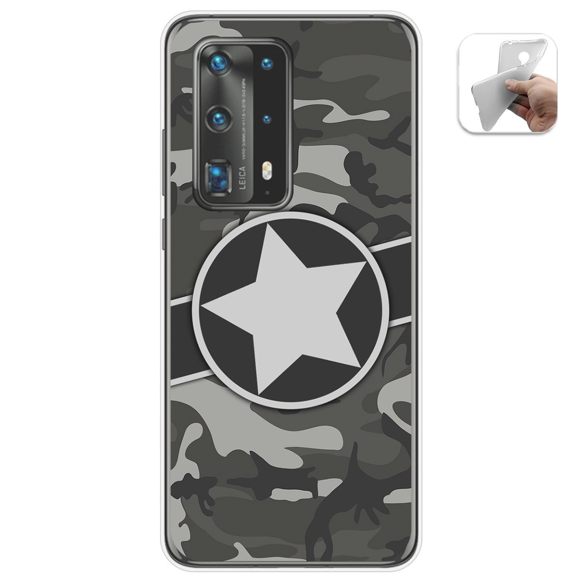 Tumundosmartphone Funda Gel Tpu para Huawei P40 Pro diseño Camuflaje 02 Dibujos