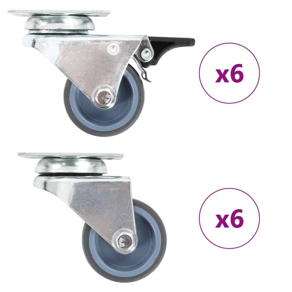 vidaXL Ruedas Dobles Giratorias Diámetro 50mm Manipulación de Materiales Cantidad 4 unidades, 8 unidades, 12 unidades y mas