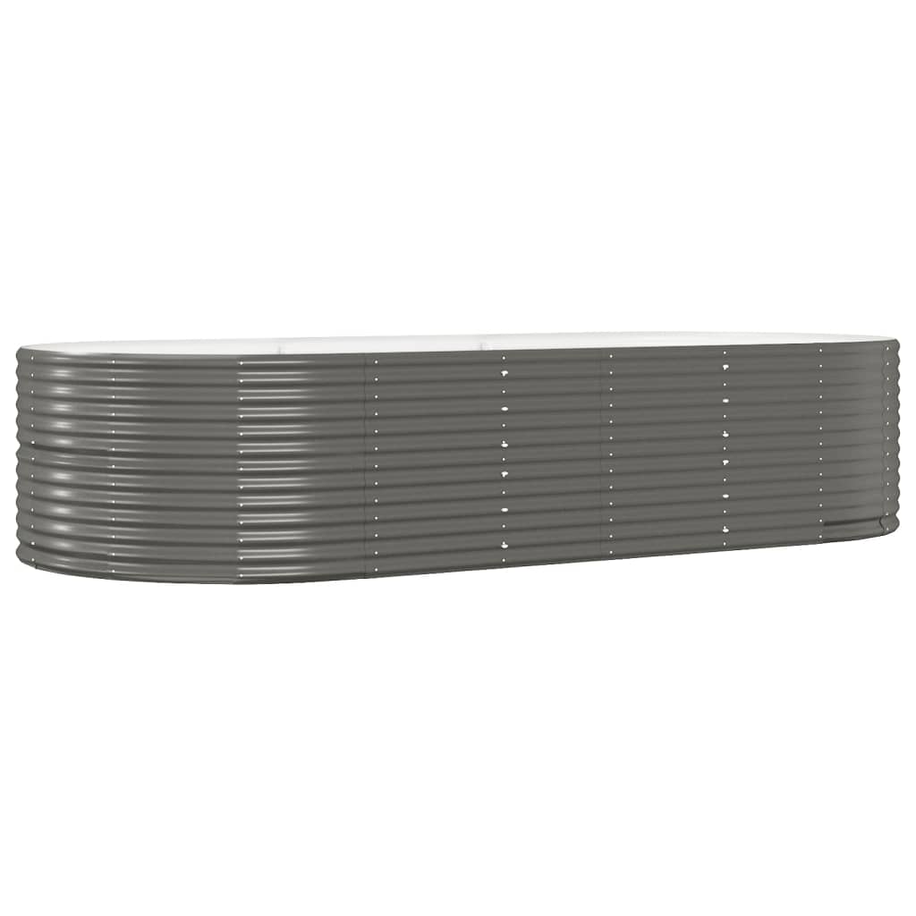 vidaXL Jardinera arriate acero recubrimiento polvo 291x140x68 cm Color Gris,  Plateado,  y mas