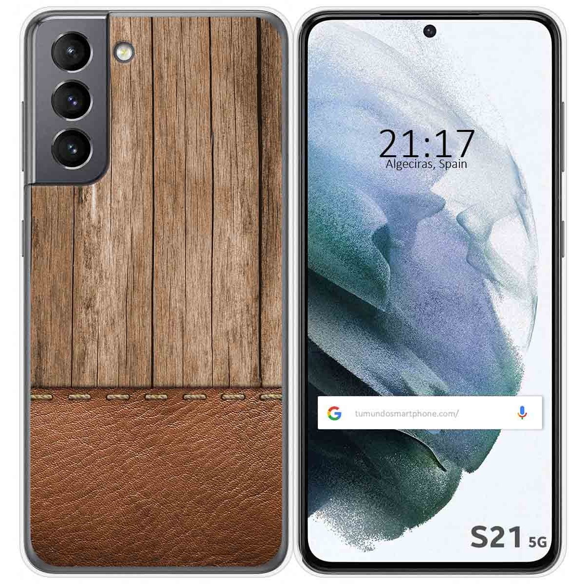 Tumundosmartphone Funda Gel Tpu para Samsung Galaxy S21 5G diseño Madera 09 Dibujos