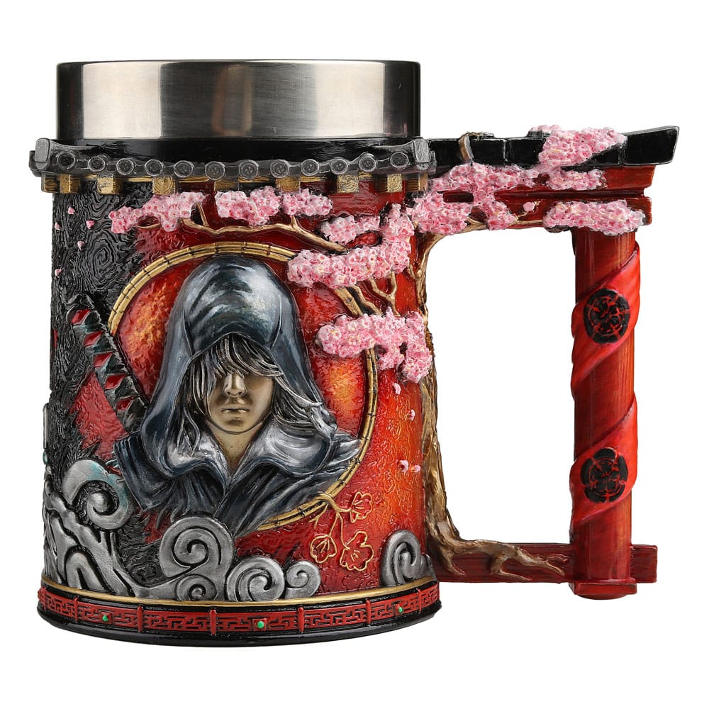 Nemesis Now Assassin's Creed Shadows - Jarra de resina, naranja, taza de cerveza oficial de Assassin's Creed, inserto de acero inoxidable extraíble, fundido en la mejor resina, pintado a mano por