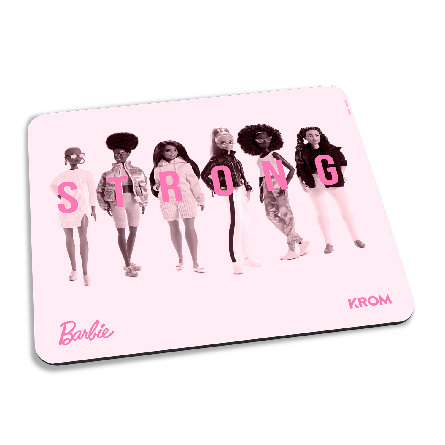 KROM Cloth Barbie - Alfombrilla Gaming edición Especial Barbie, Base Goma para Mayor fijación, tamaño 320 x 280 x 3 mm, Color Rosa