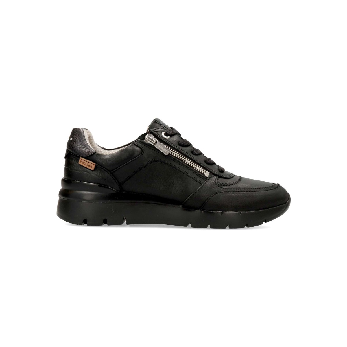 Pikolinos - Zapatillas urbanas casual Cantabria para mujer de piel vacuno con suela de goma ligera y plantilla acolchada extraíble, color nata