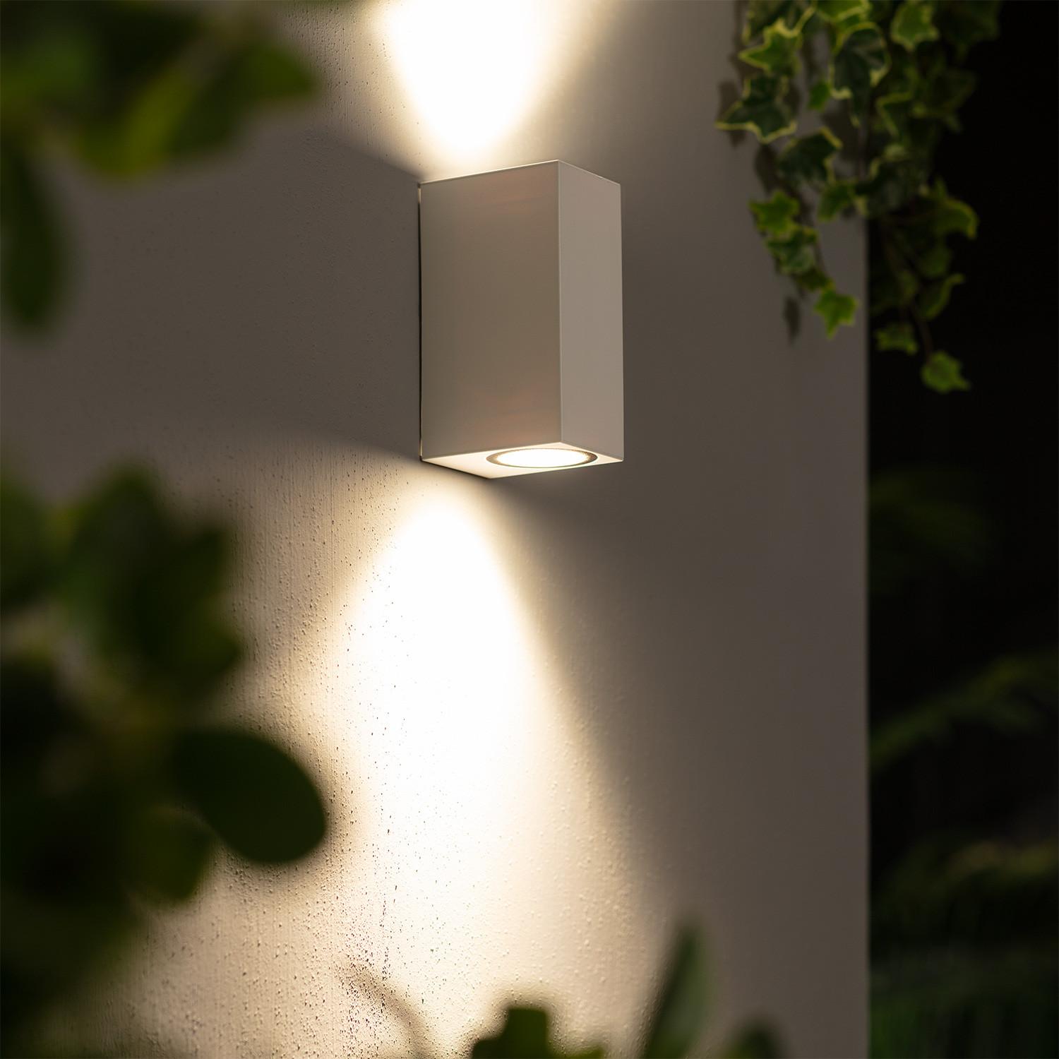 Ledkia Aplique de Pared Exterior Iluminación Doble Cara Miseno Blanco Blanco