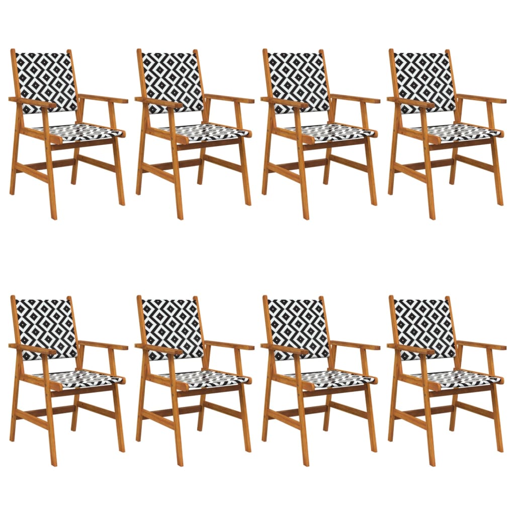 vidaXL Sillas jardín 8 unidades madera maciza acacia