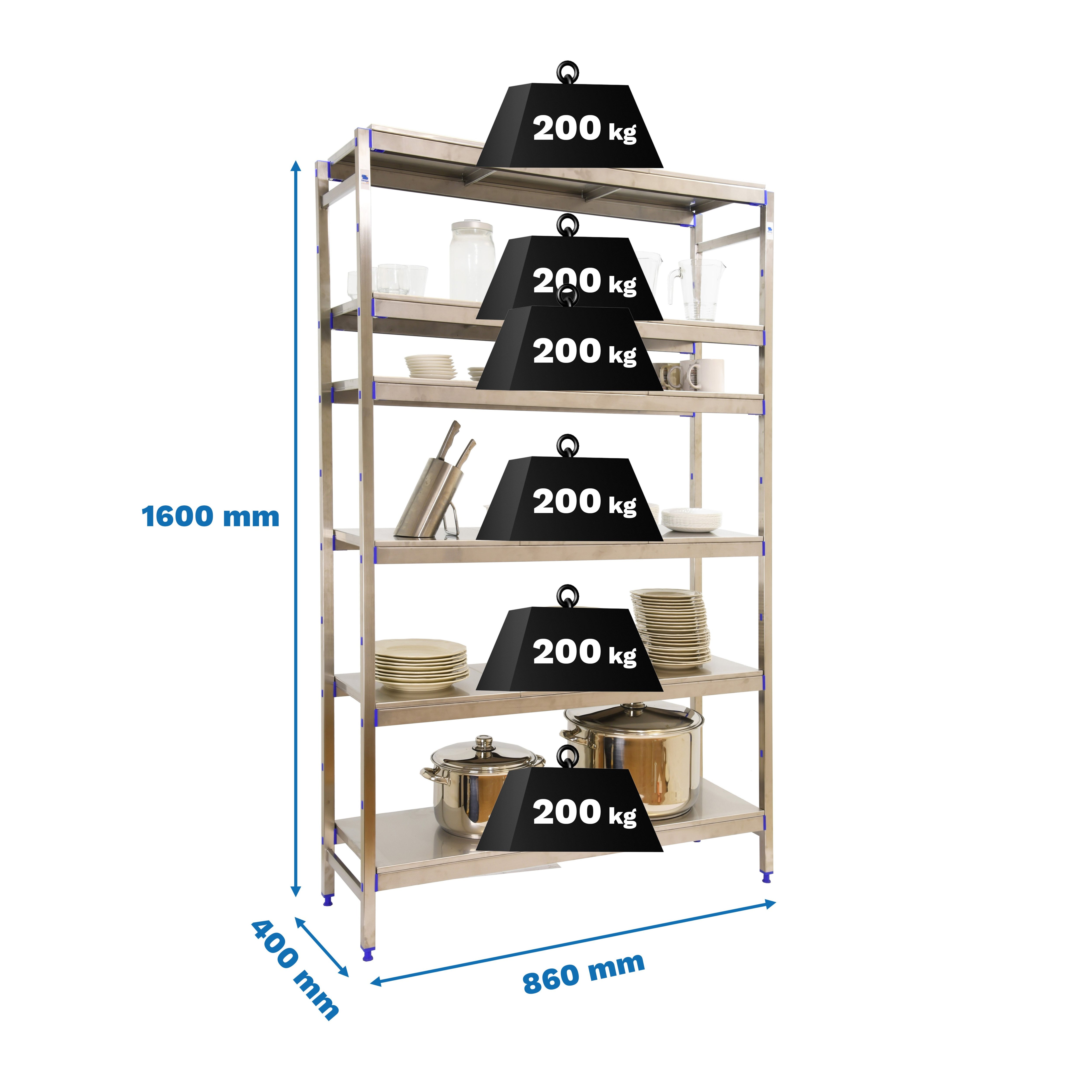 Estantería SIMONRACK Simoninox initial 6ss/1600x860x400
