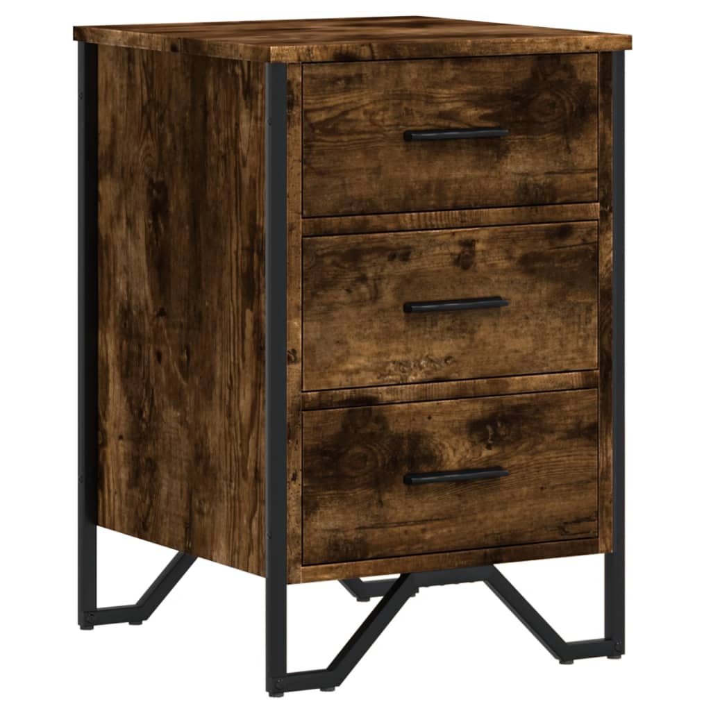 vidaXL Mesita de noche madera de ingeniería roble ahumado 40x41x60 cm
