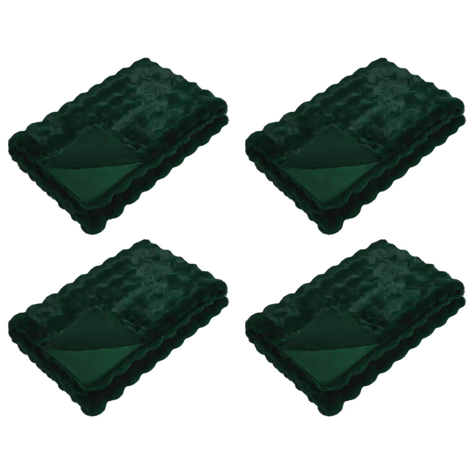 vidaXL Manta de de conejo sintético antideslizante Olite 4 pcs