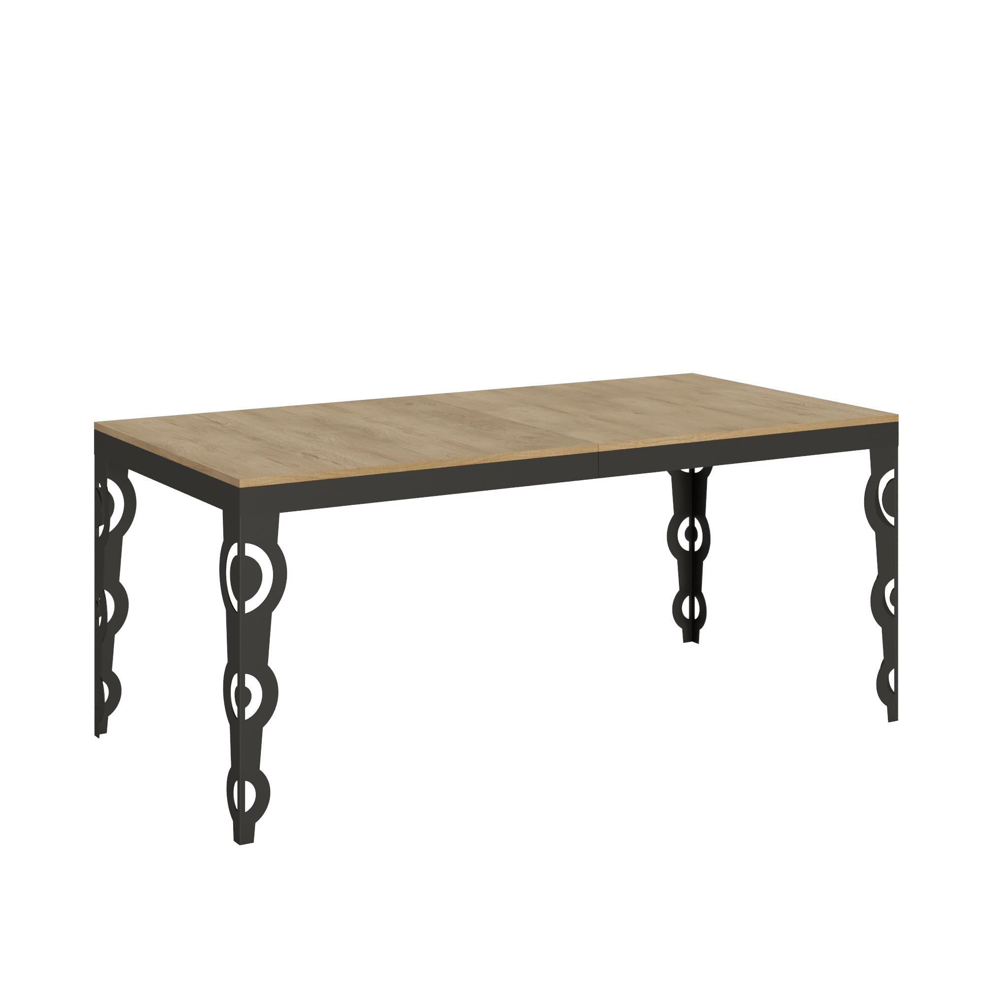 Mesa extensible 90x180/284 cm Karamay Evolution Roble Nature Estructura Antracita - Itamoby