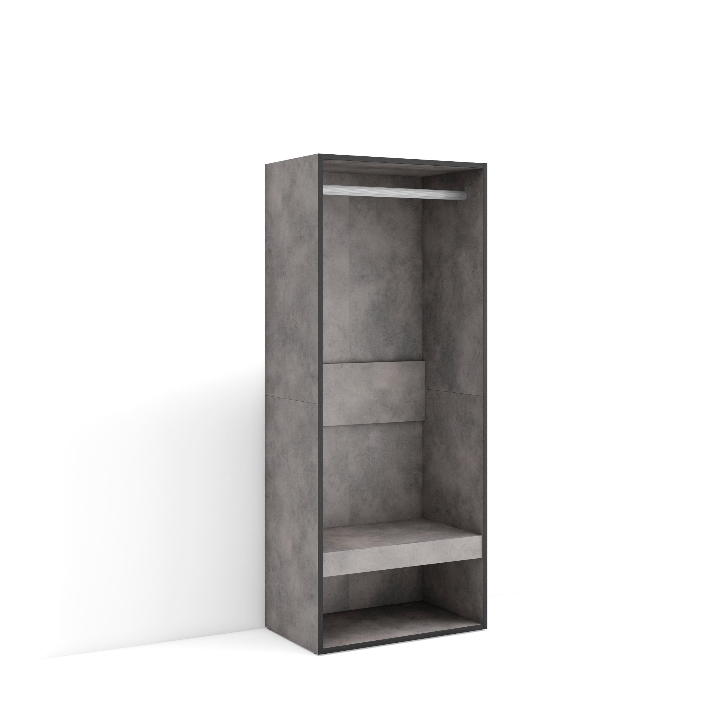 Skraut Home, Vestidor abierto sin puerta para ropa, zapatos y complementos, medidas totales 60x35x145cm, Armario, perchero, Varios colores disponibles