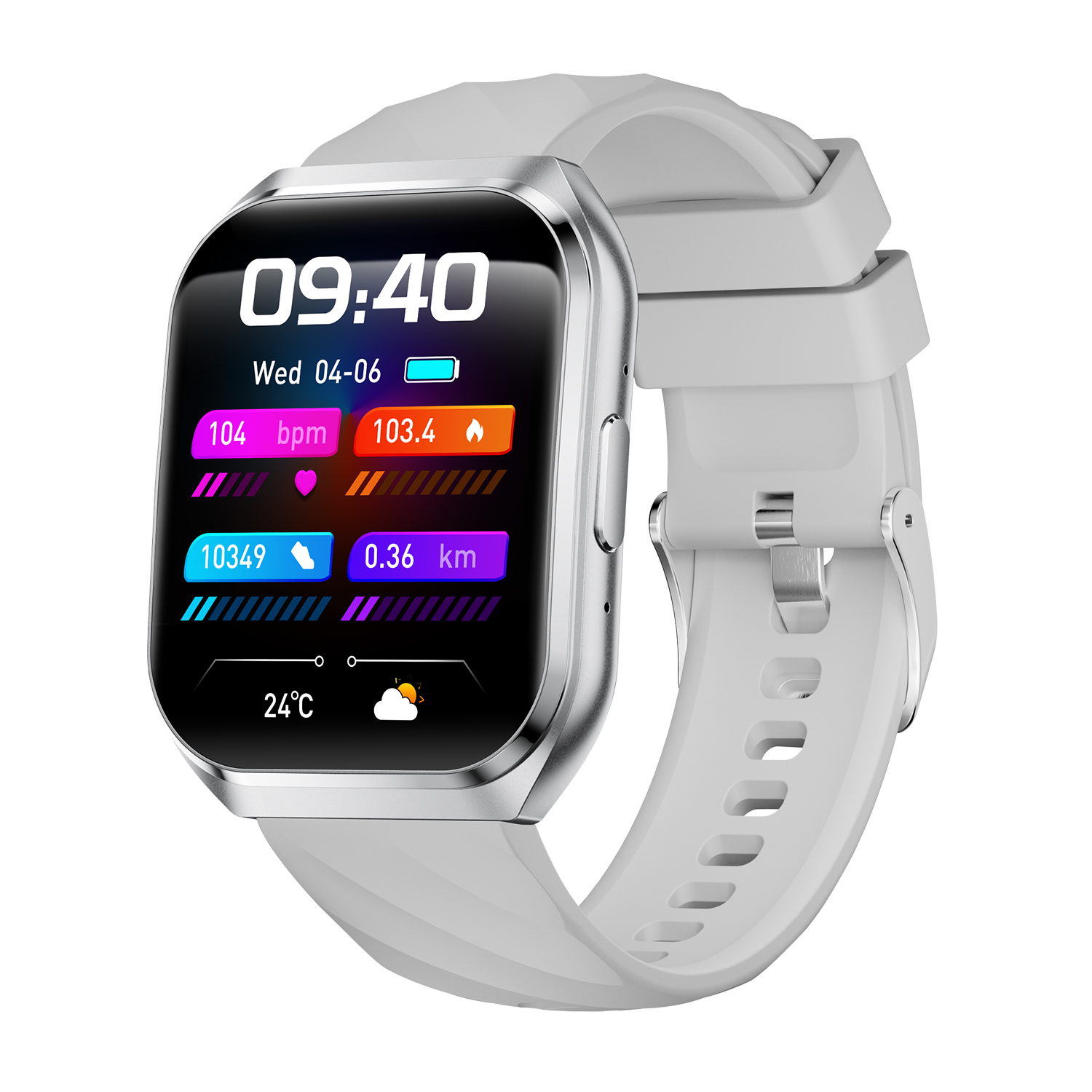 DAM Smartwatch QS66. Pantalla de 1.83" con batería de larga duración. Llamadas Bluetooth, asistente de voz, monitor de salud y múltiples modos deportivos. 4x1.1x4.8 Cm.