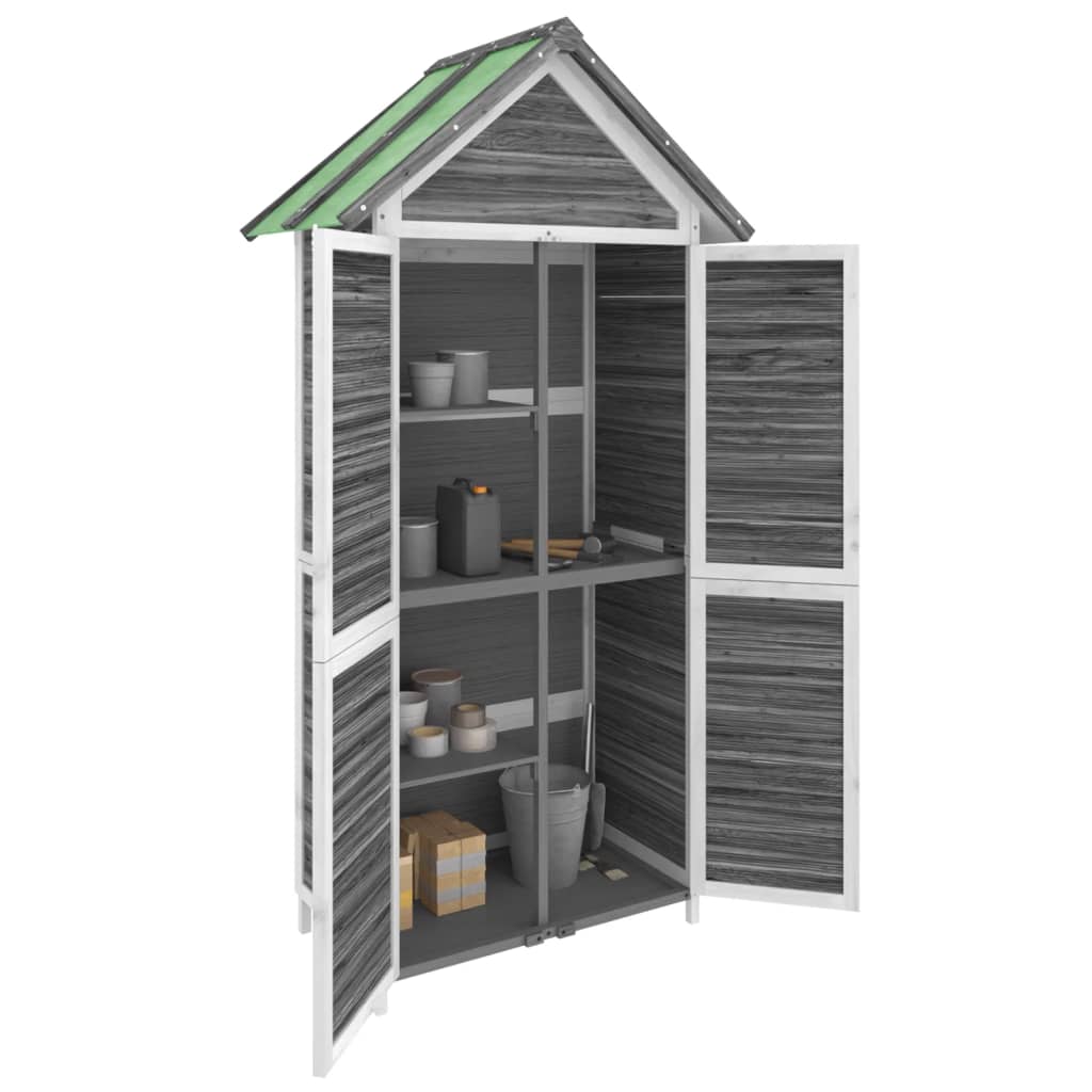 vidaXL Cobertizo herramientas jardín madera pino 89x52,5x175 cm Color Gris,  Marrón,  Moca y mas