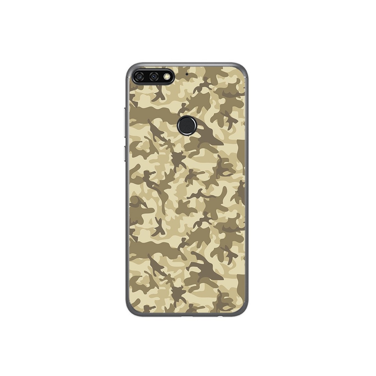 Tumundosmartphone Funda Gel Tpu para Huawei Honor 7C / Y7 2018 Diseño Sand Camuflaje Dibujos