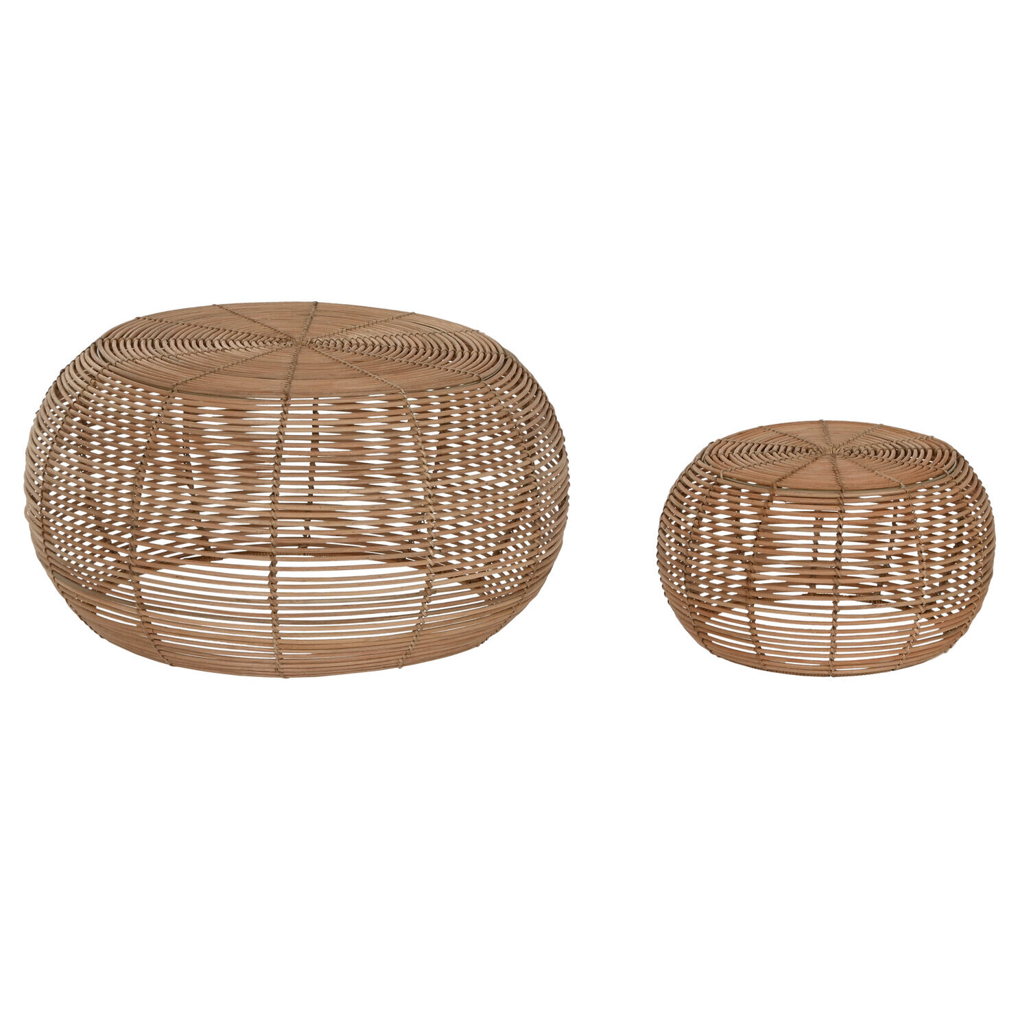 Mesa centro set 2 ratan 60x60x30 natural , El mejor complemento para tu hogar.