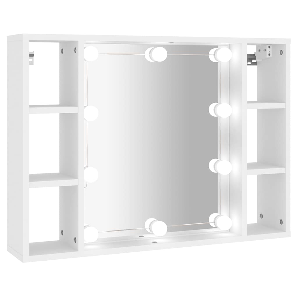 vidaXL Mueble espejo y LED madera ingeniería 76x15x55cm Multicolor