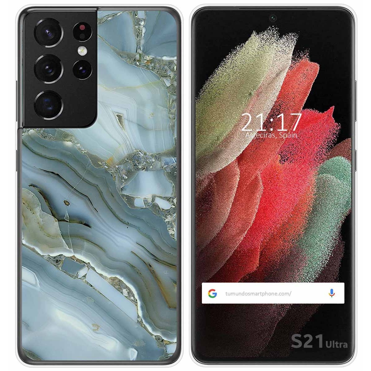 Tumundosmartphone Funda Gel Tpu para Samsung Galaxy S21 Ultra 5G diseño Mármol 09 Dibujos