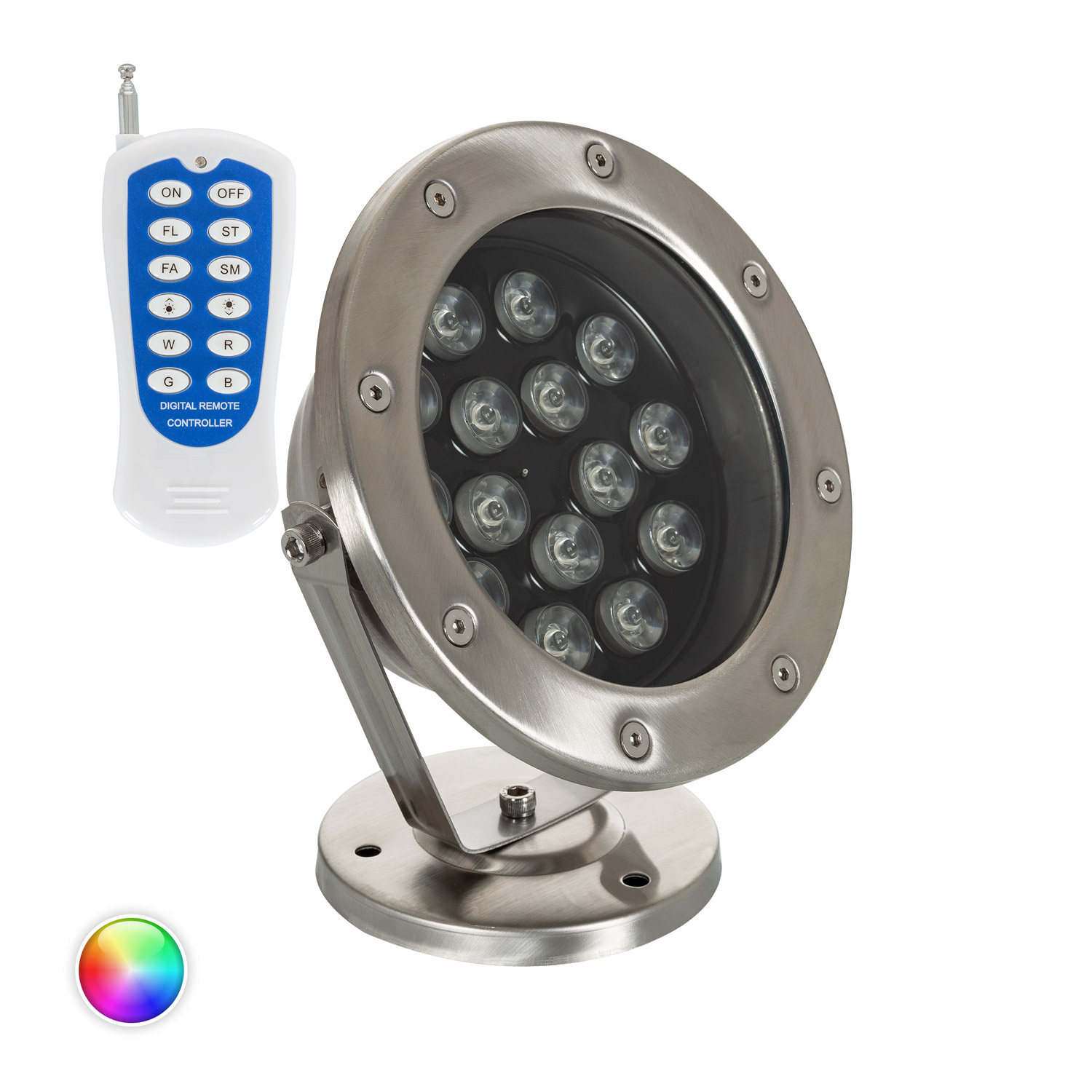 Ledkia Foco Sumergible LED RGB 15W Superficie 24V DC IP68 RGB