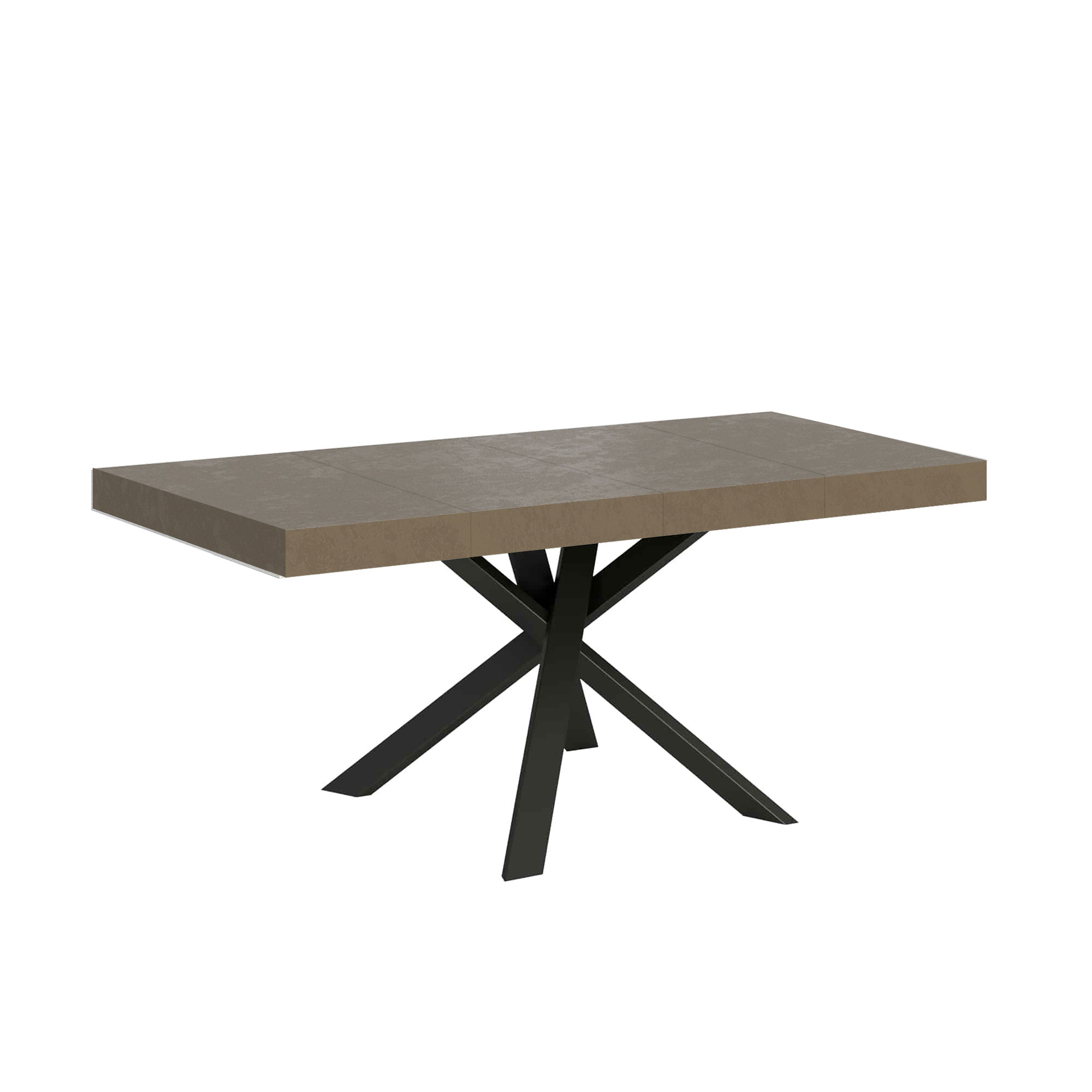 Mesa extensible Clerk Premium 90/194x90 cm en gris tórtola con patas antracita - Itamoby