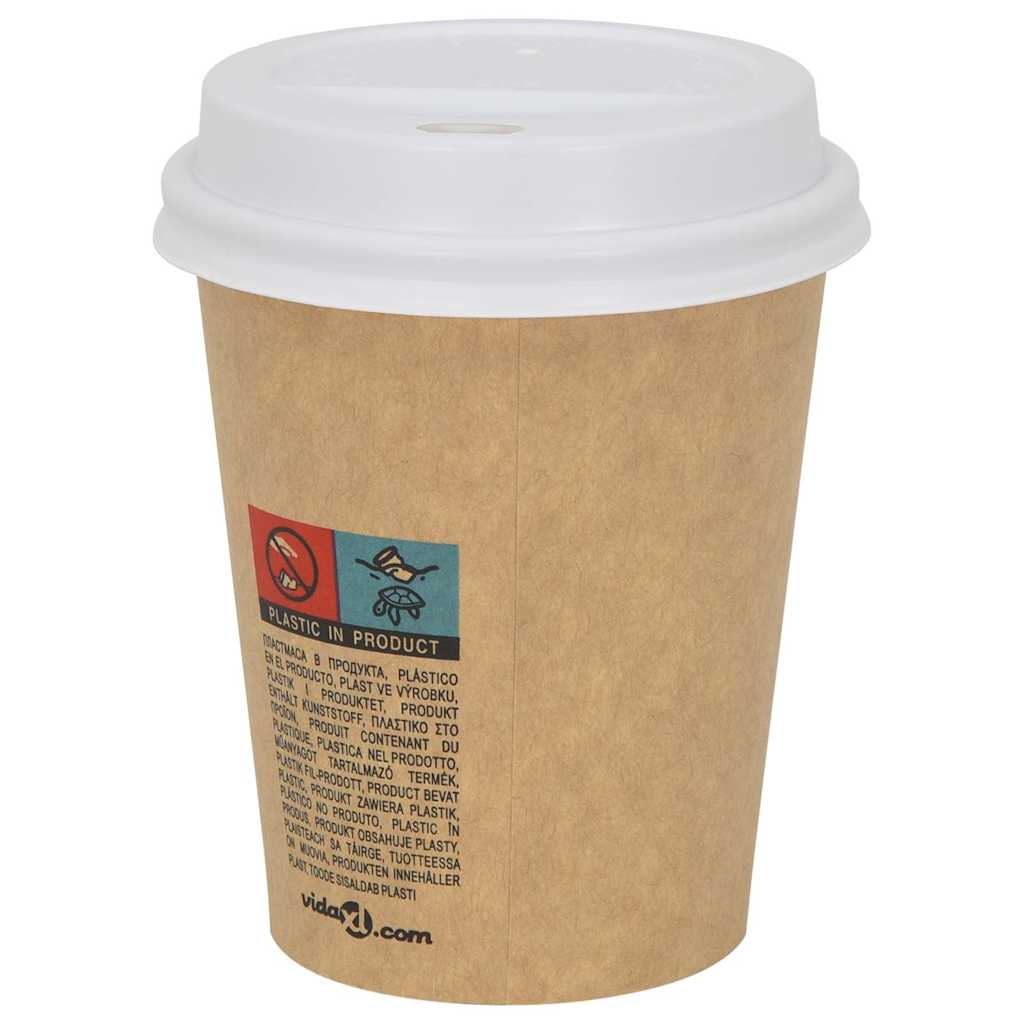 vidaXL Tapas para vasos de café de cartón 1000 uds en dimensiones 90 mm/80 mm/60 mm