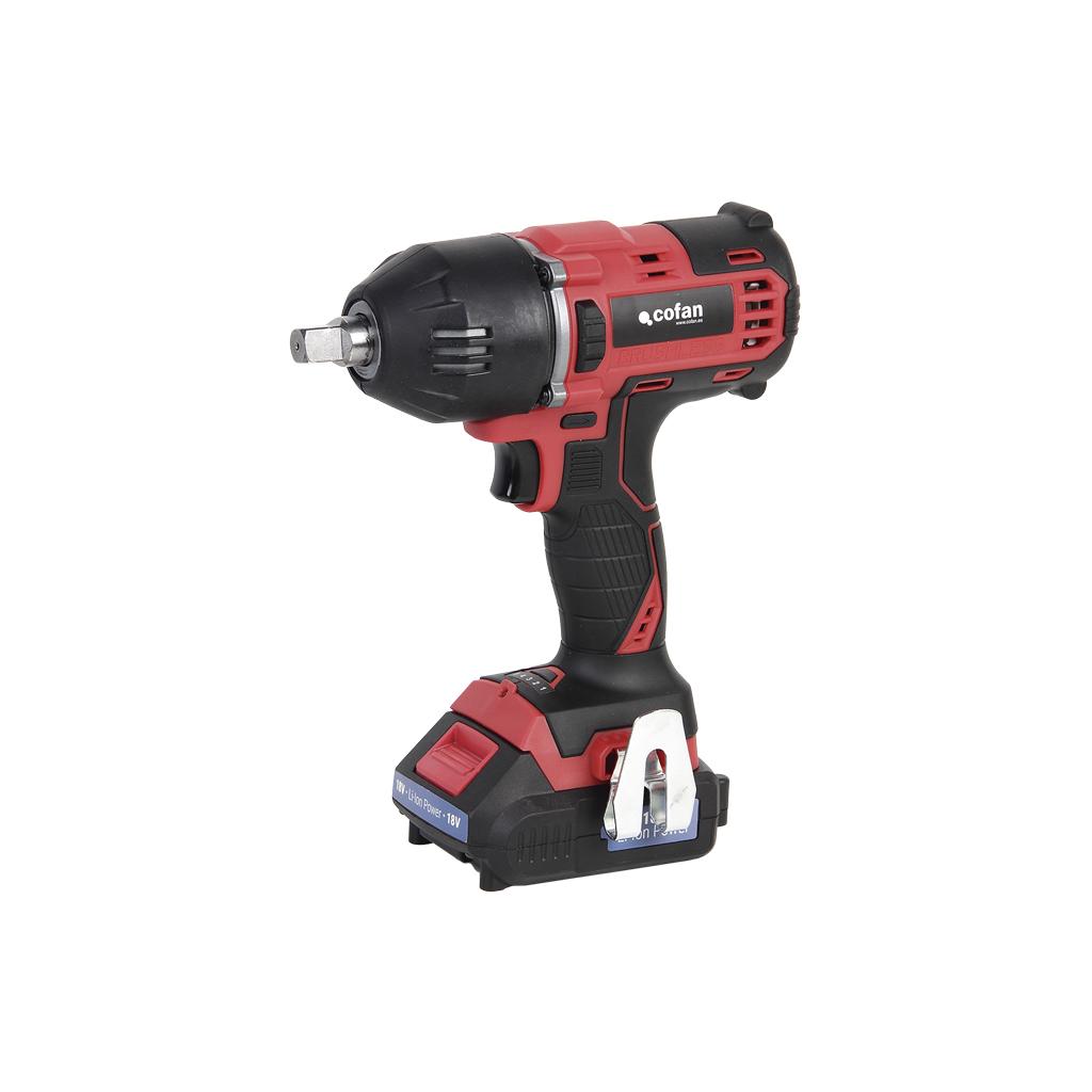 Cofan Pistola impacto | Cuadradillo de 1/2" | Batería de 18V | 5 niveles de apriete | Fuerza de 400 Nm