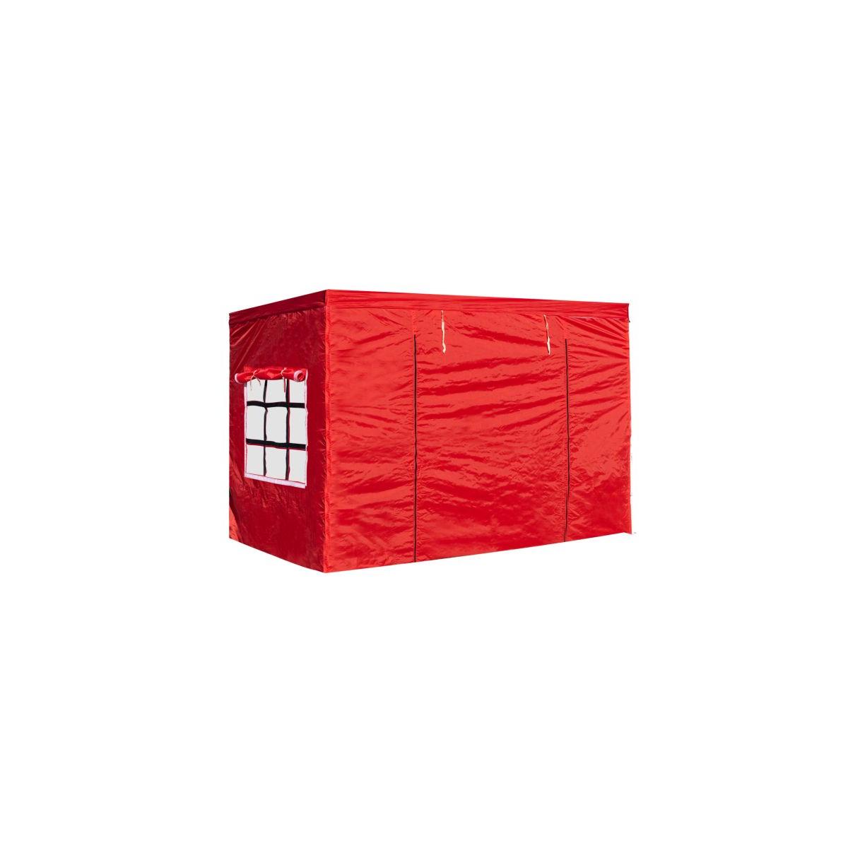 Regalos Miguel - Packs Laterales Carpas Plegables - Pack 4 Laterales para Carpas 3x3 Eco 2L1V1P - Rojo