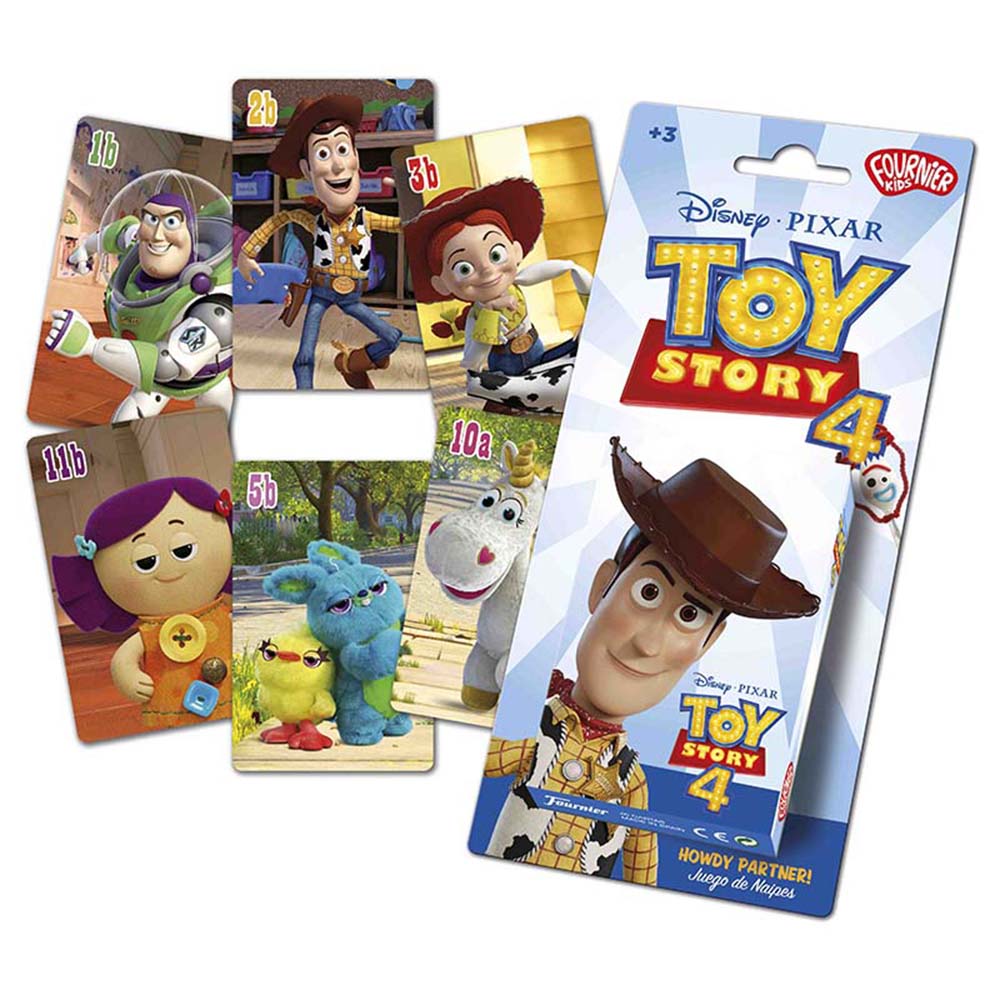 Fournier Baraja infantil de 40 cartas Toy story 4 Película de Disney Pixar Cine Formar cuartetos o familias con sus personajes A partir de 3 años De 2 a 6 jugadores Instrucciones en español y más idiomas