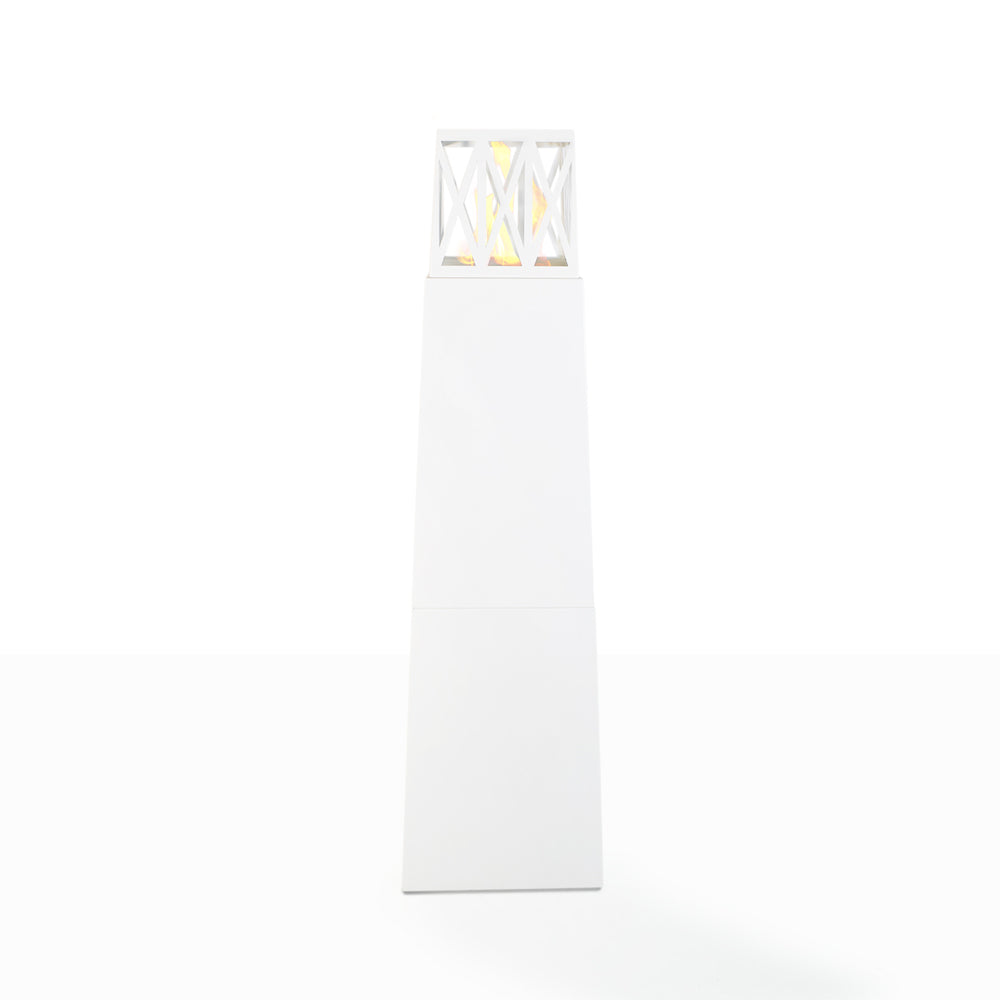 Chimenea de bioetanol para jardín exterior Vulcano Blanco 40x40x145