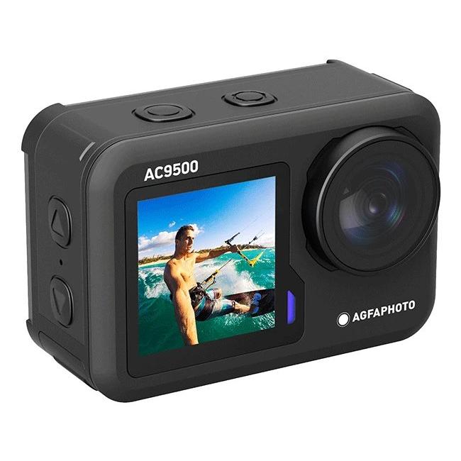 Agfaphoto - Cámara deportiva AC9500 4K Ultra HD 30 fps con pantalla táctil de 2 pulgadas, lente gran angular 170° y Wi-Fi para aventuras activas
