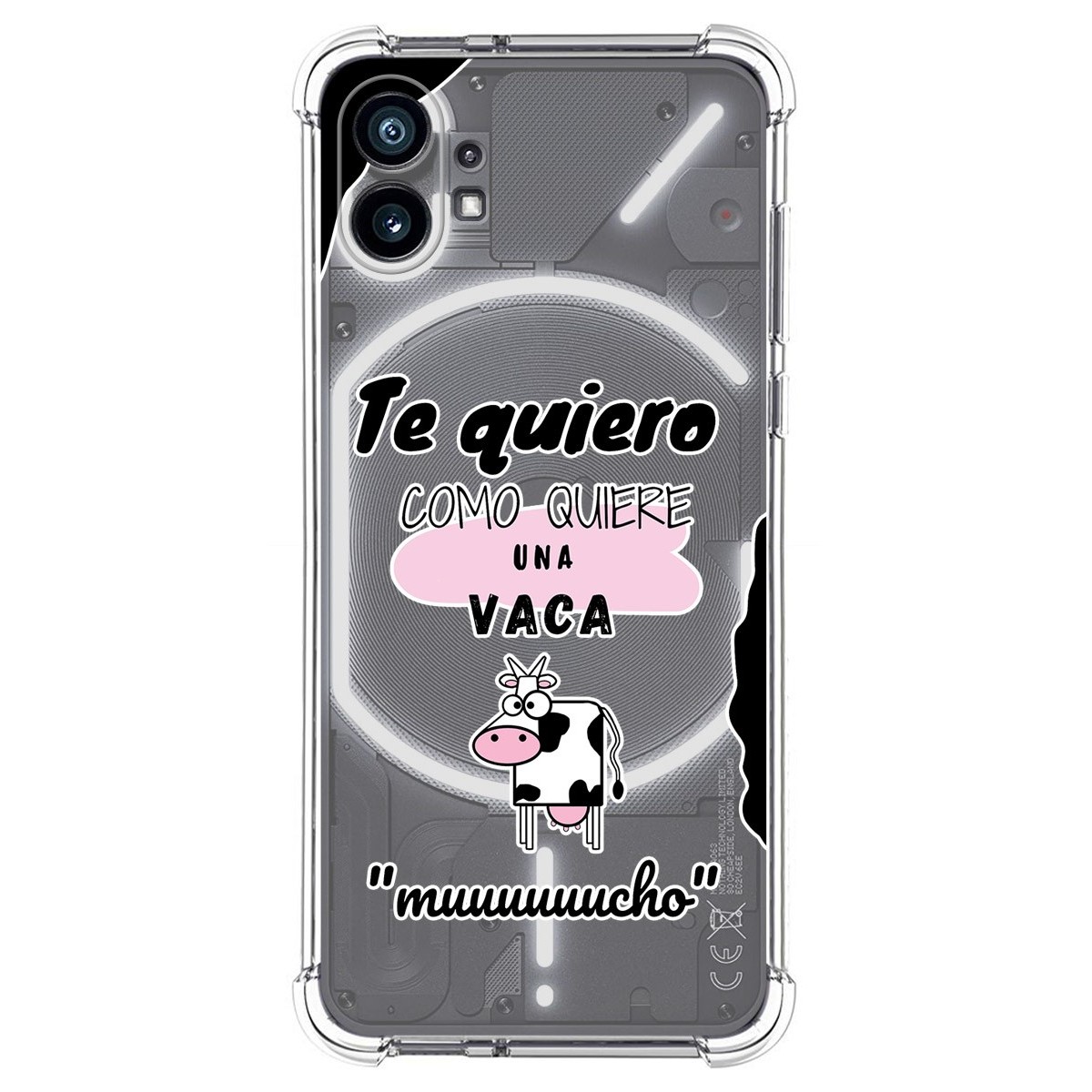 Funda Silicona Antigolpes para Nothing Phone 1 diseño Vaca Dibujos