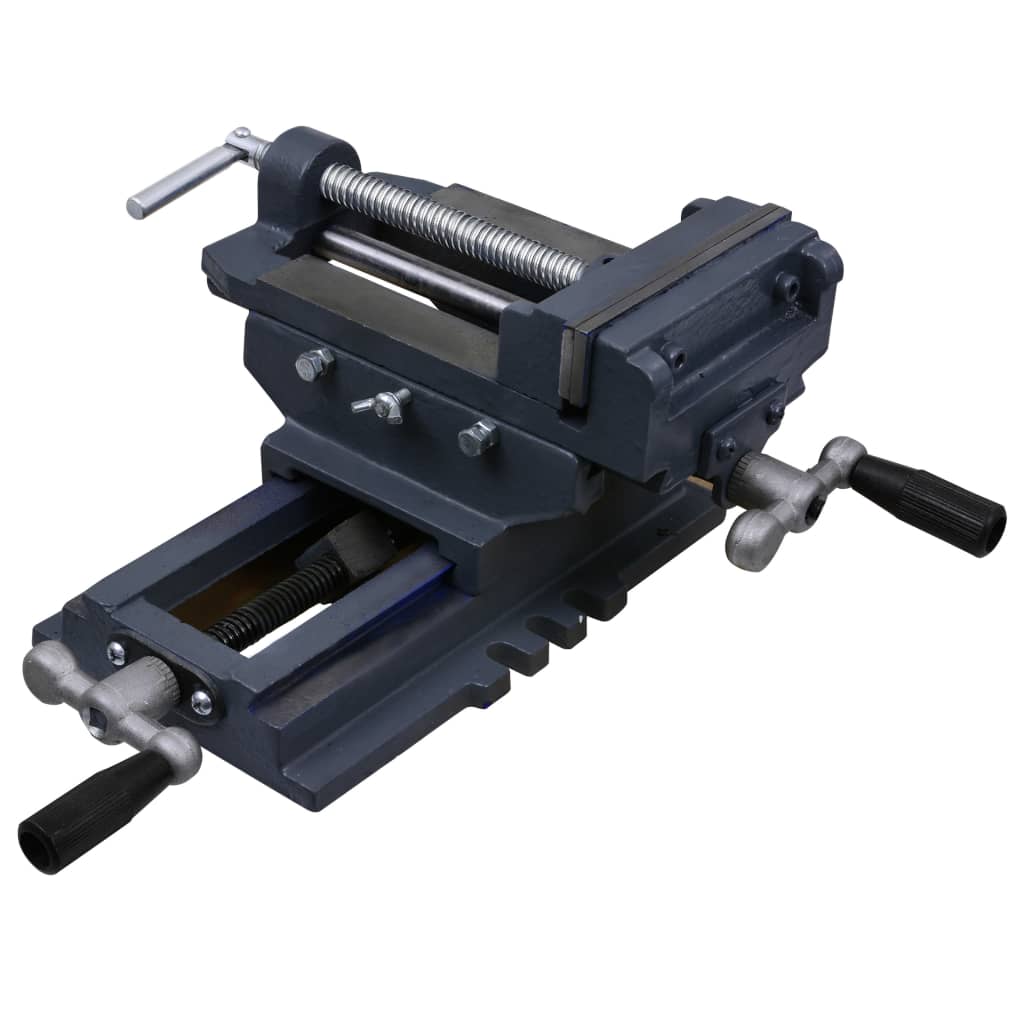 vidaXL Tornillo de Banco Manual Carro Transversal Mordaza de Sujeción Dimensiones 70 mm, 127 mm, 150 mm