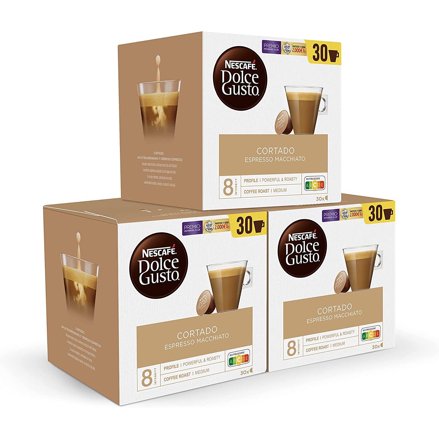 Dolce Gusto NESCAFÉ Cortado - Pack 90 cápsulas (3 x 30ud)