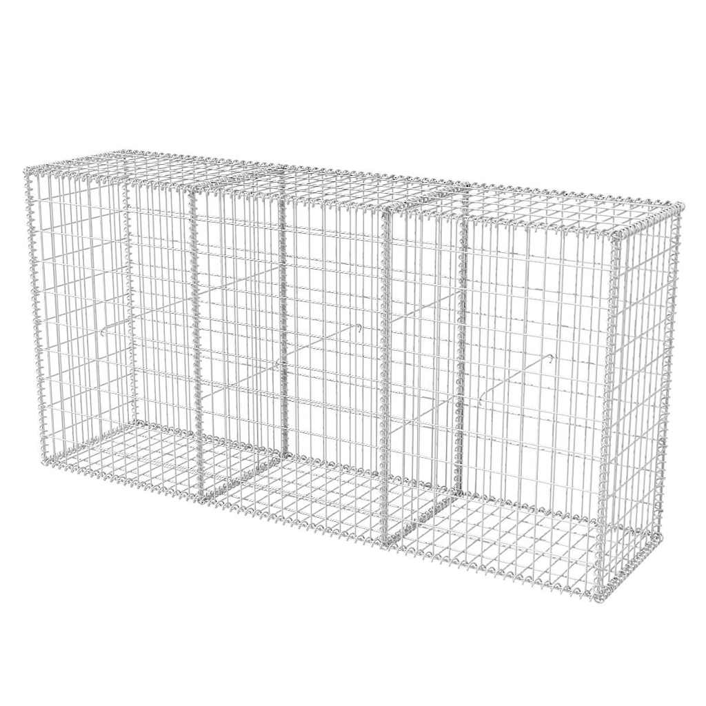 vidaXL Cesta de muro de gaviones acero galvanizado 200x50x100 cm
