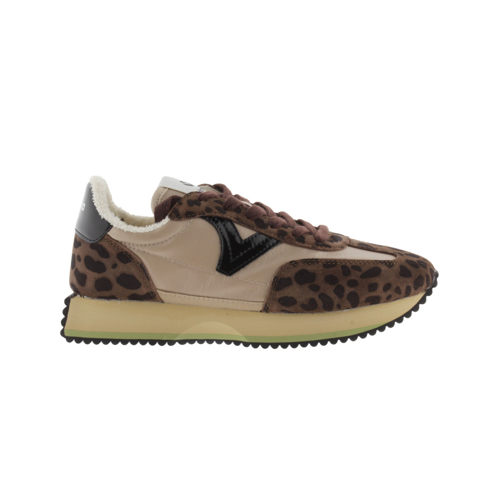 Victoria Cosmos Zapatillas de nylon animal print con piezas de serraje y suela en sierra 1134116